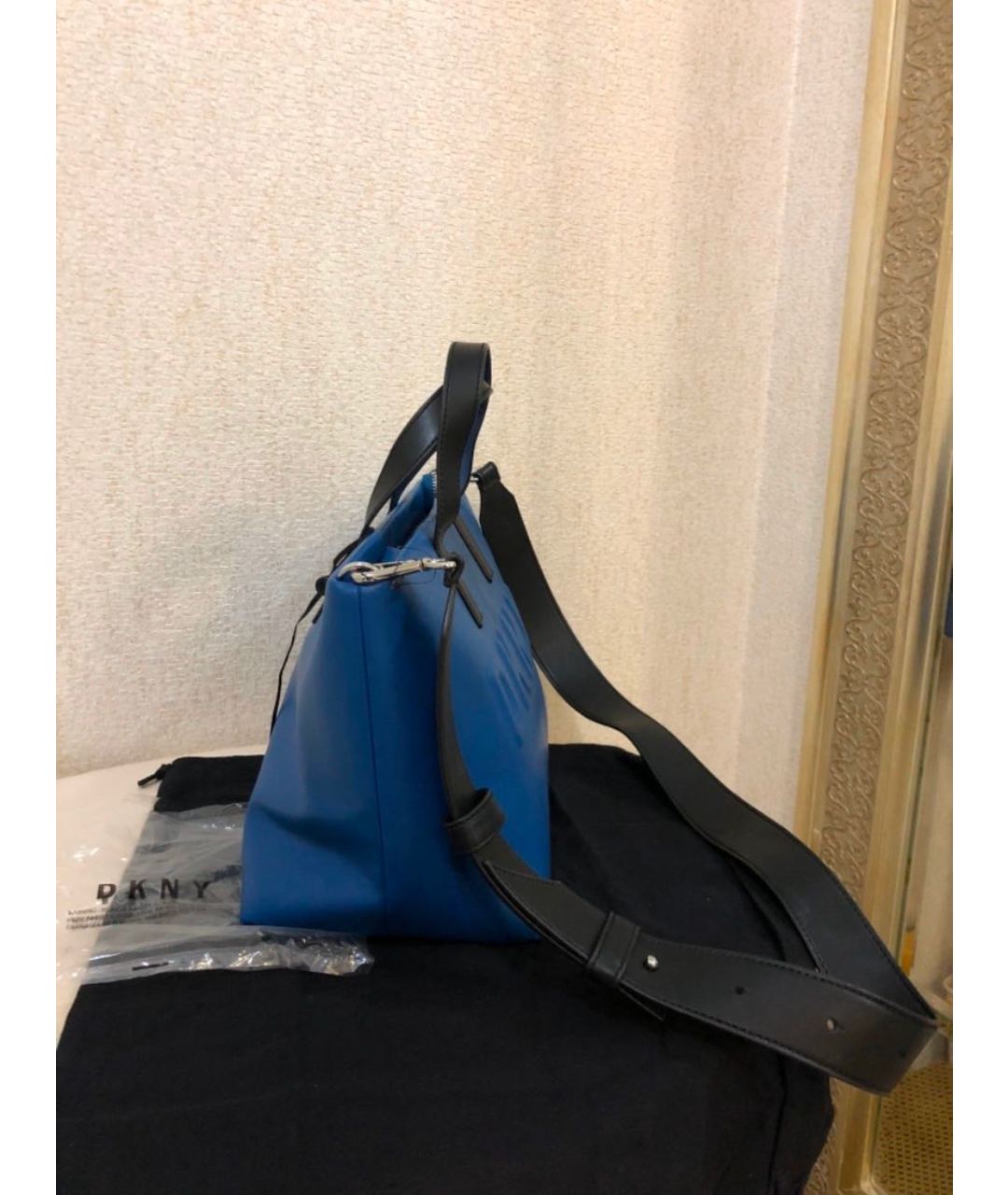 DKNY Синяя сумка тоут из искусственной кожи, фото 2
