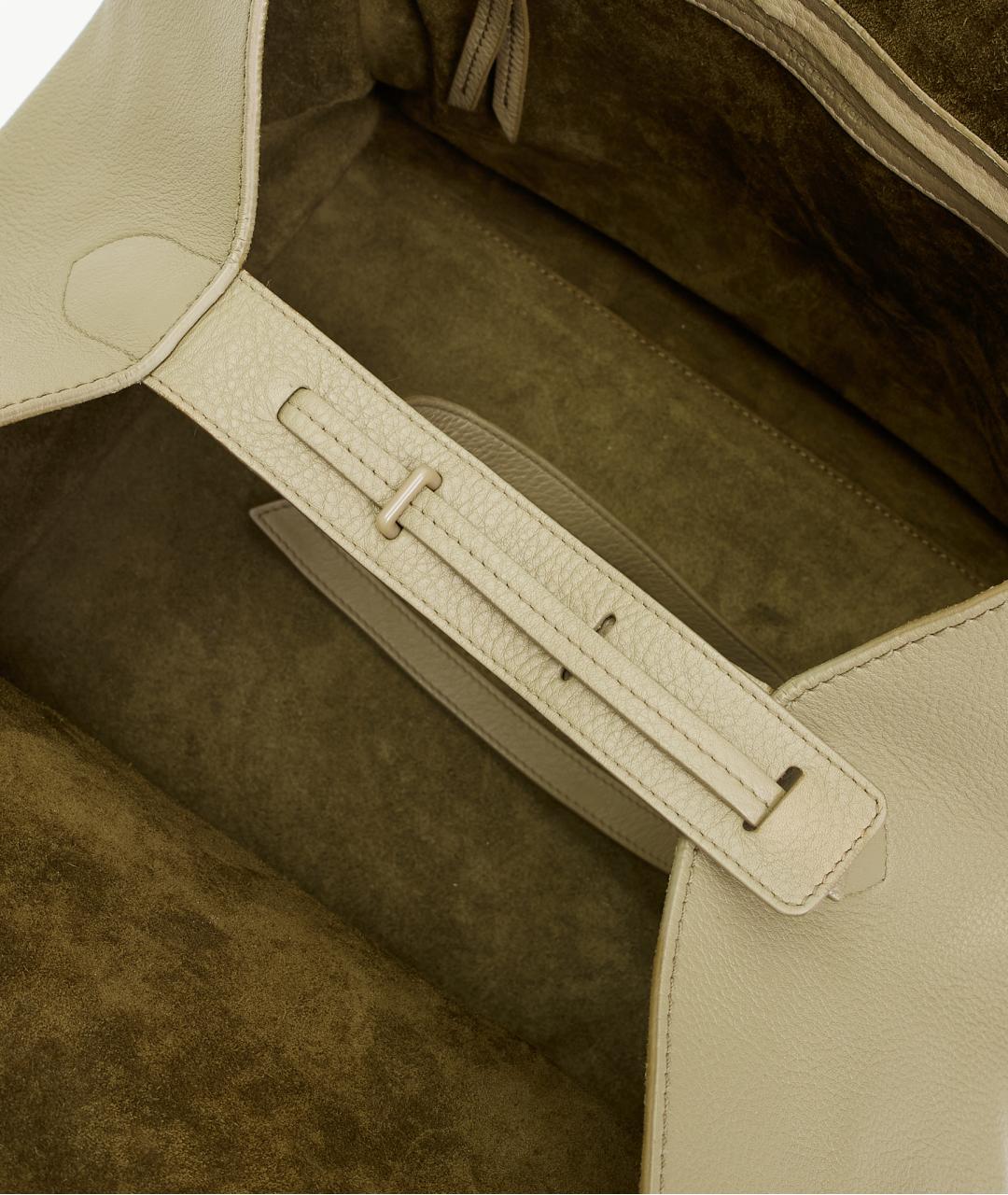 CELINE Бежевая кожаная сумка с короткими ручками, фото 5