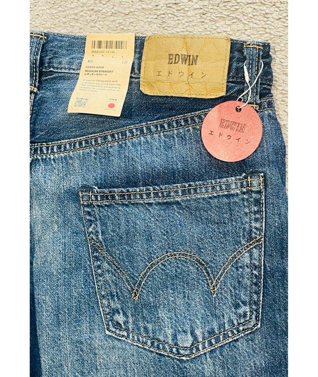 EDWIN Синие хлопковые джинсы скинни, фото 4