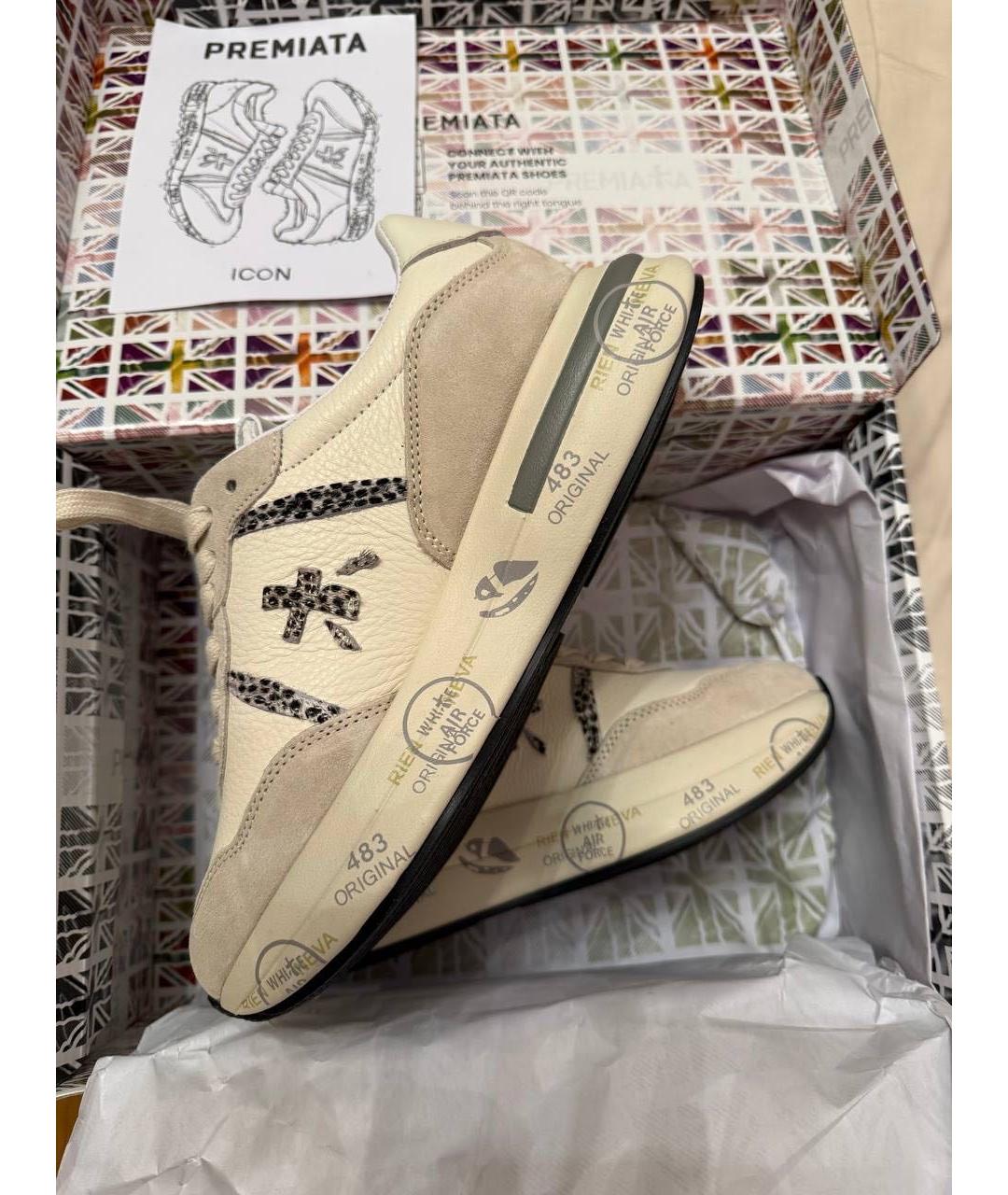 PREMIATA Бежевые замшевые кроссовки, фото 5