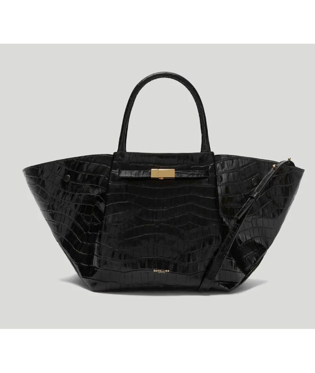 DEMELLIER Черная кожаная сумка с короткими ручками, фото 2