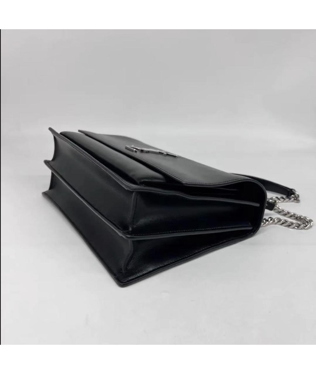 SAINT LAURENT Черная кожаная сумка через плечо, фото 6