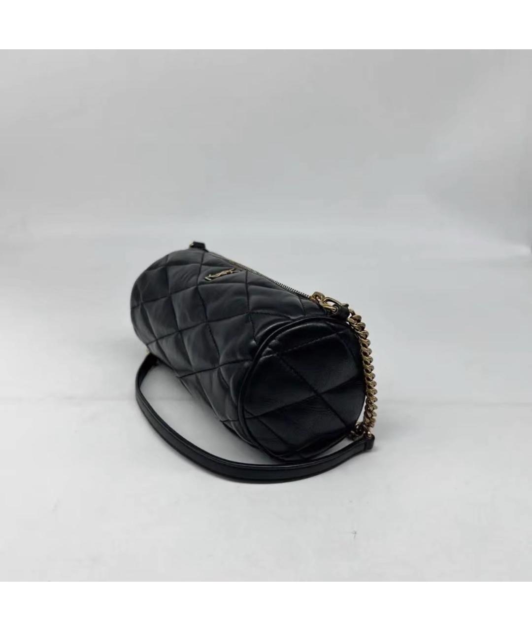 SAINT LAURENT Черная кожаная сумка через плечо, фото 2
