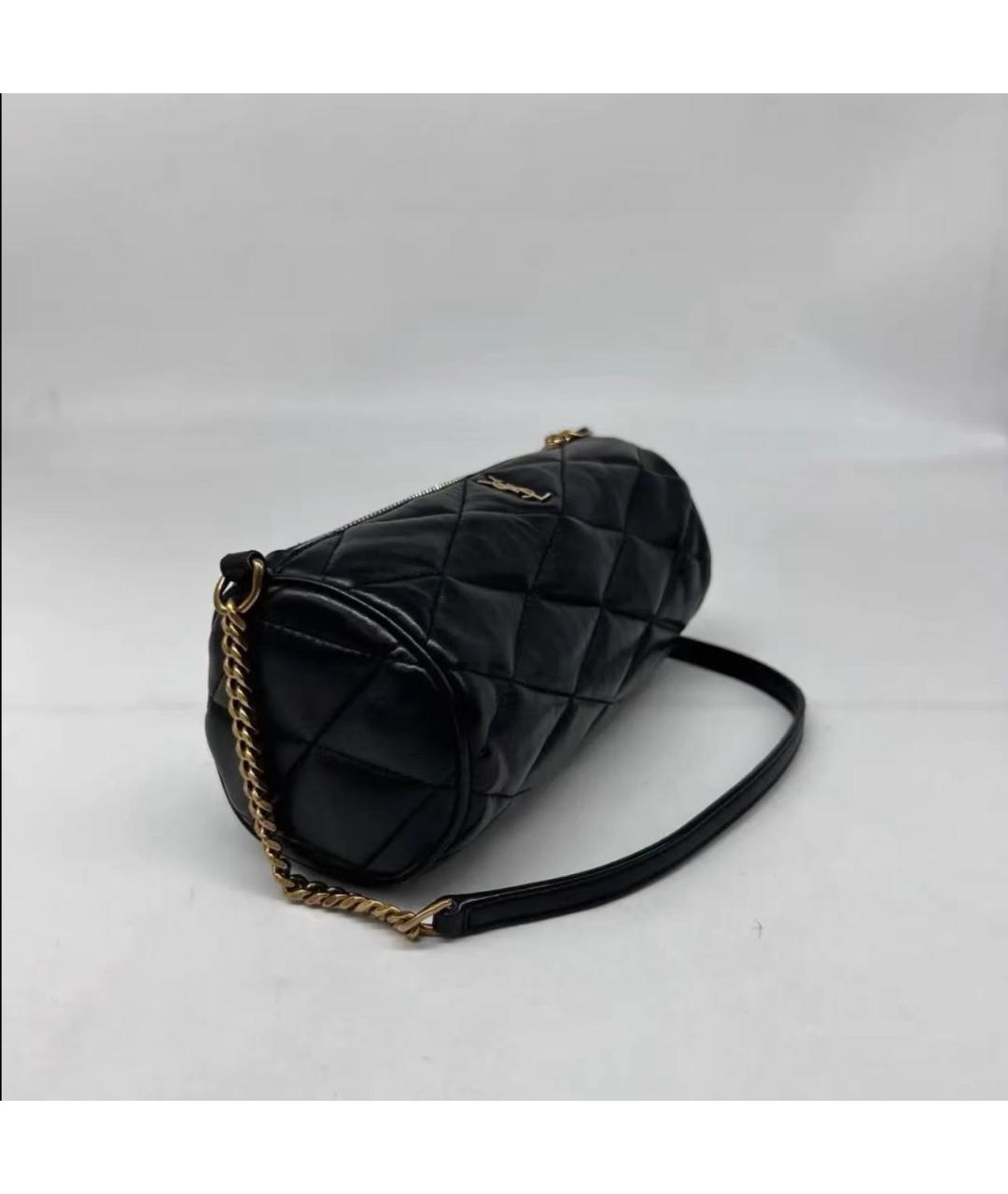 SAINT LAURENT Черная кожаная сумка через плечо, фото 3