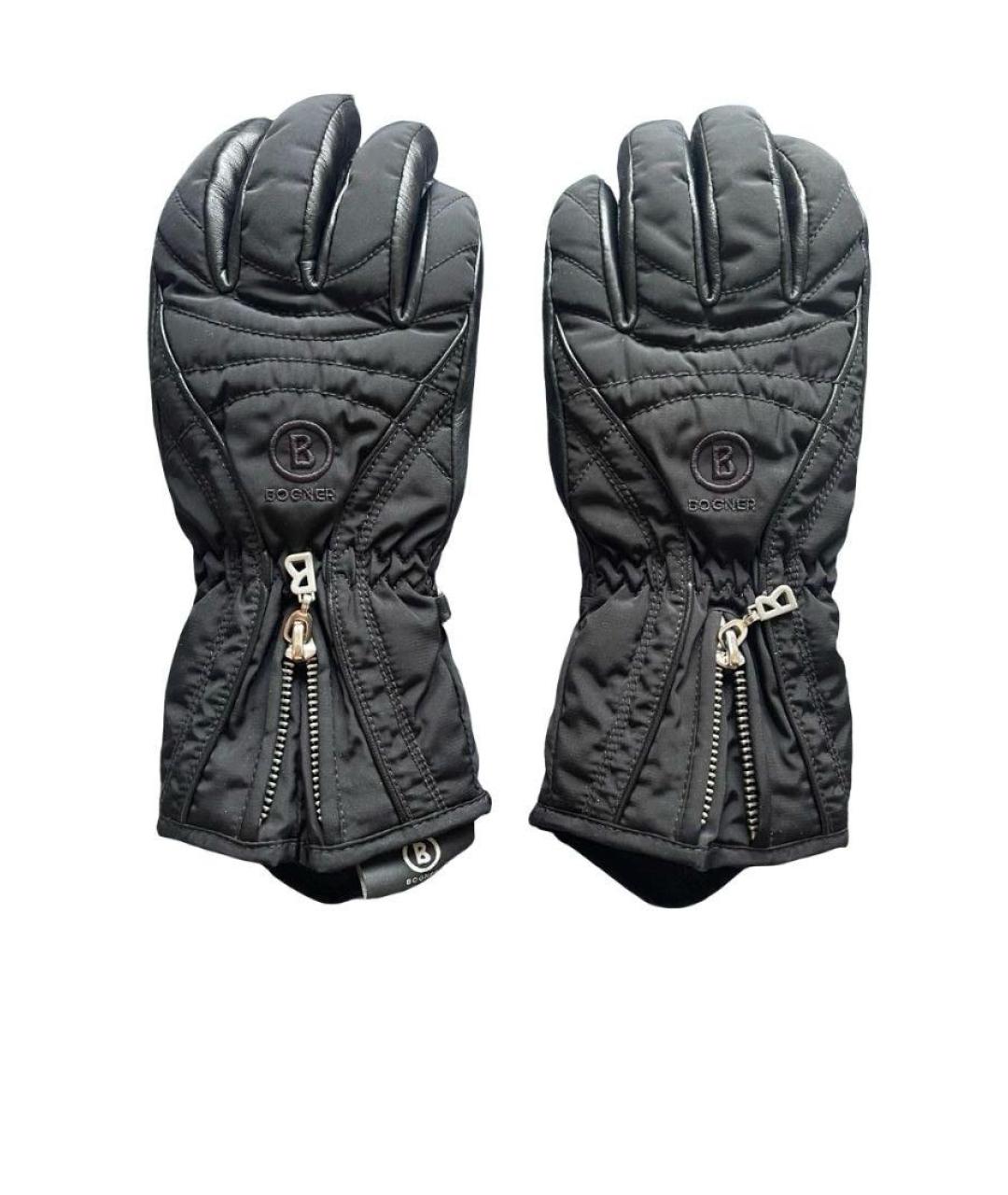 BOGNER Черные кожаные перчатки, фото 1