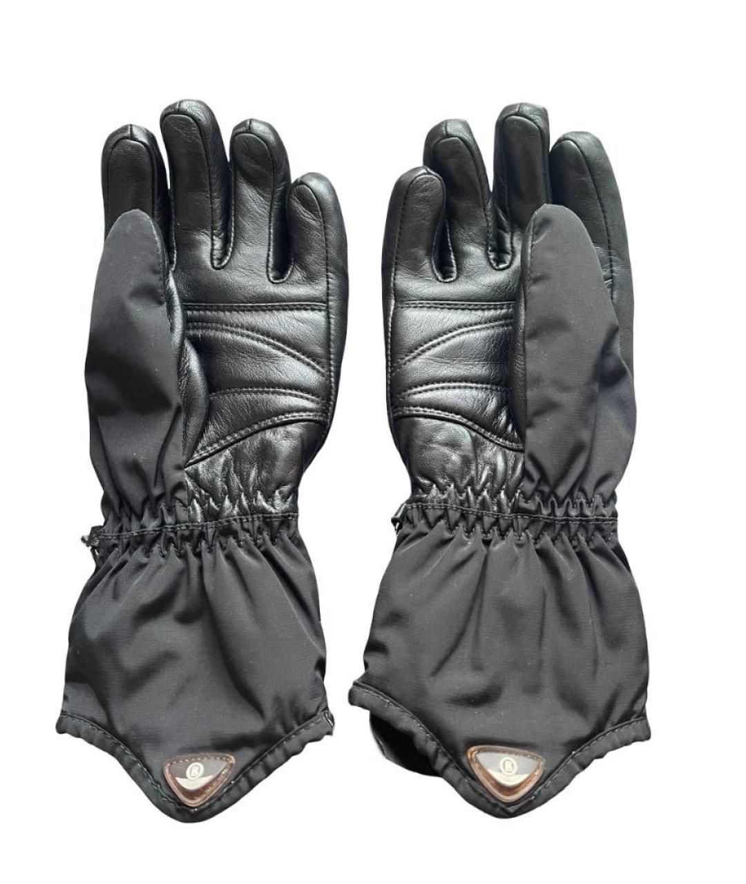 BOGNER Черные кожаные перчатки, фото 2