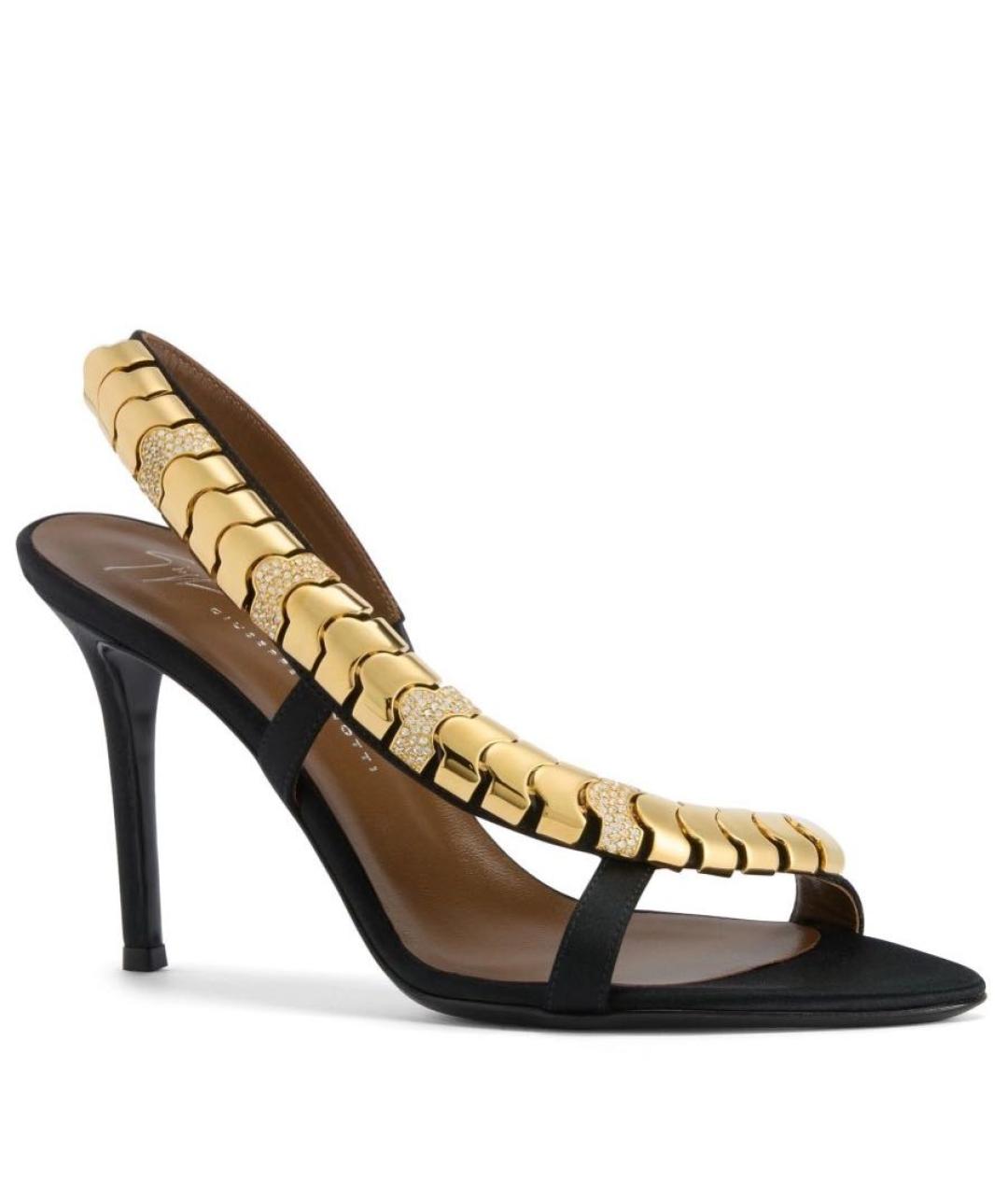 GIUSEPPE ZANOTTI DESIGN Черные кожаные босоножки, фото 2