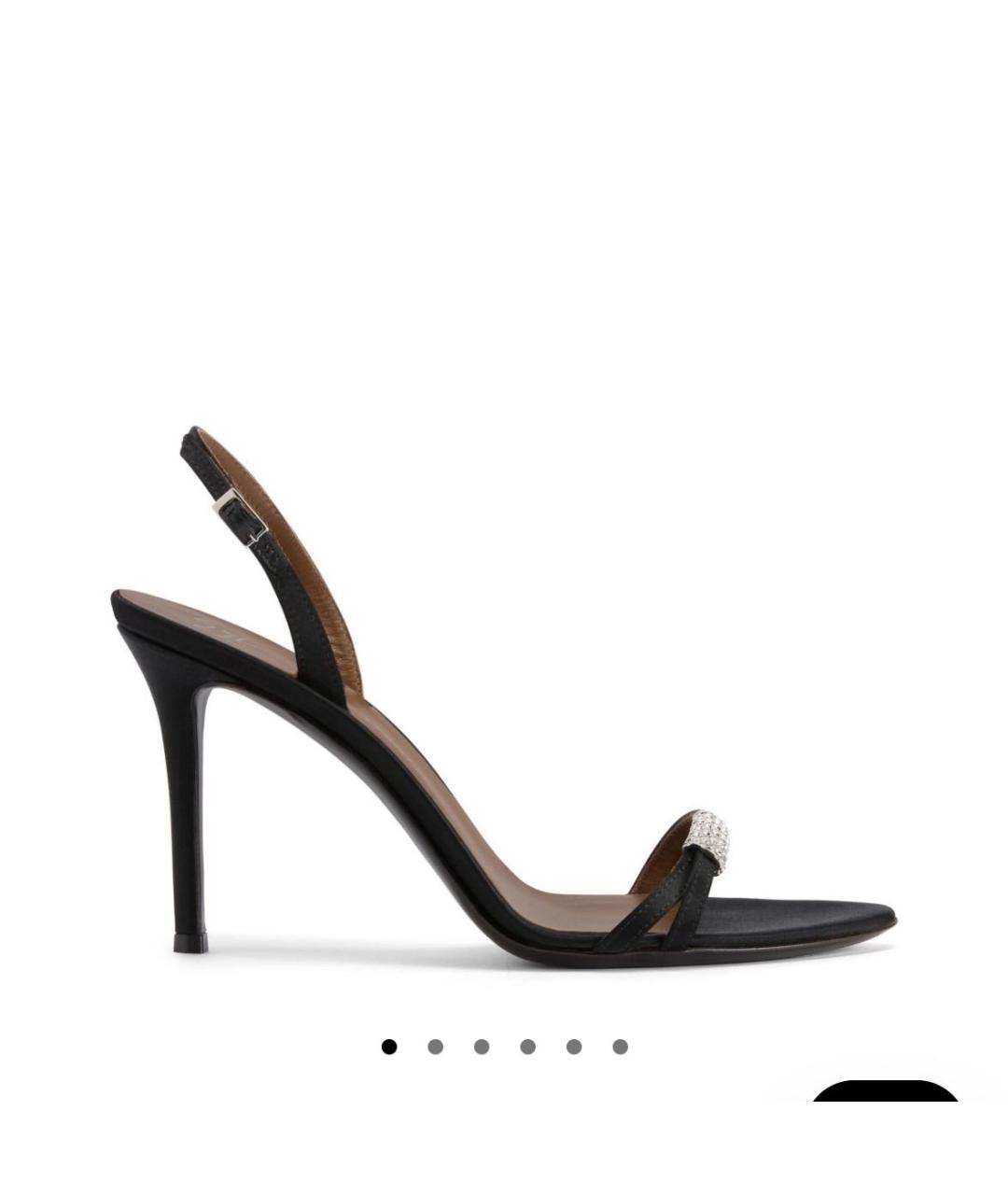 GIUSEPPE ZANOTTI DESIGN Черные кожаные босоножки, фото 5