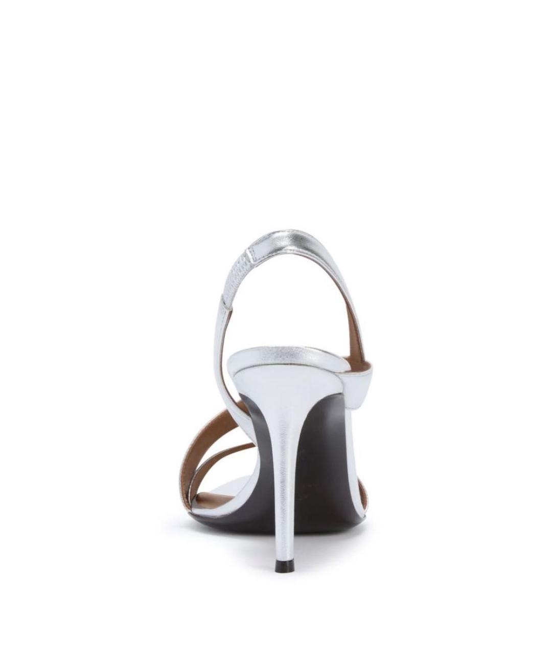 GIUSEPPE ZANOTTI DESIGN Серебряные кожаные босоножки, фото 4