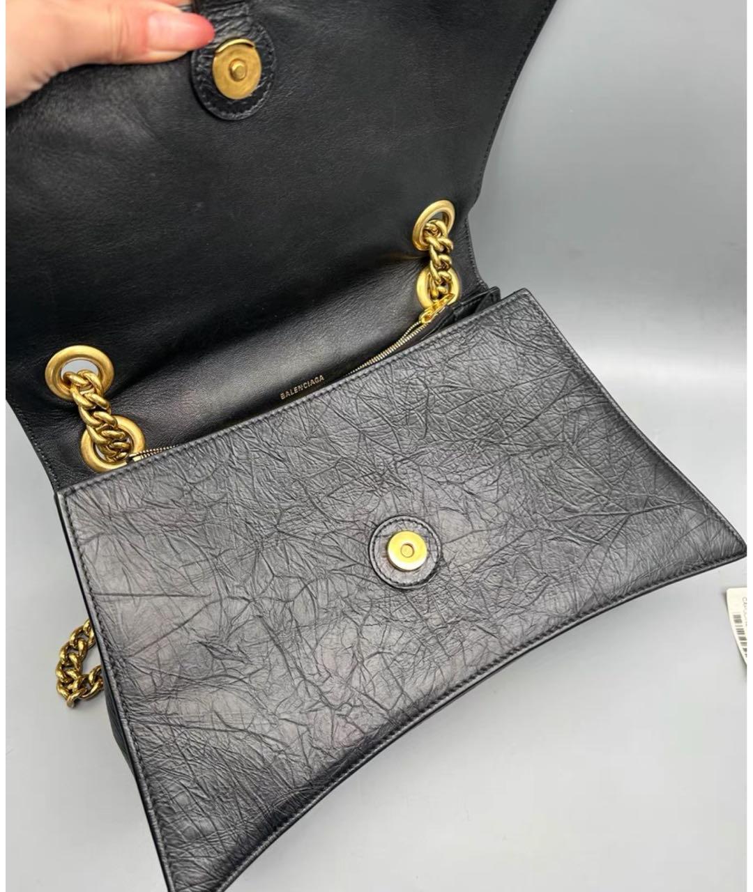 BALENCIAGA Черная кожаная сумка через плечо, фото 4