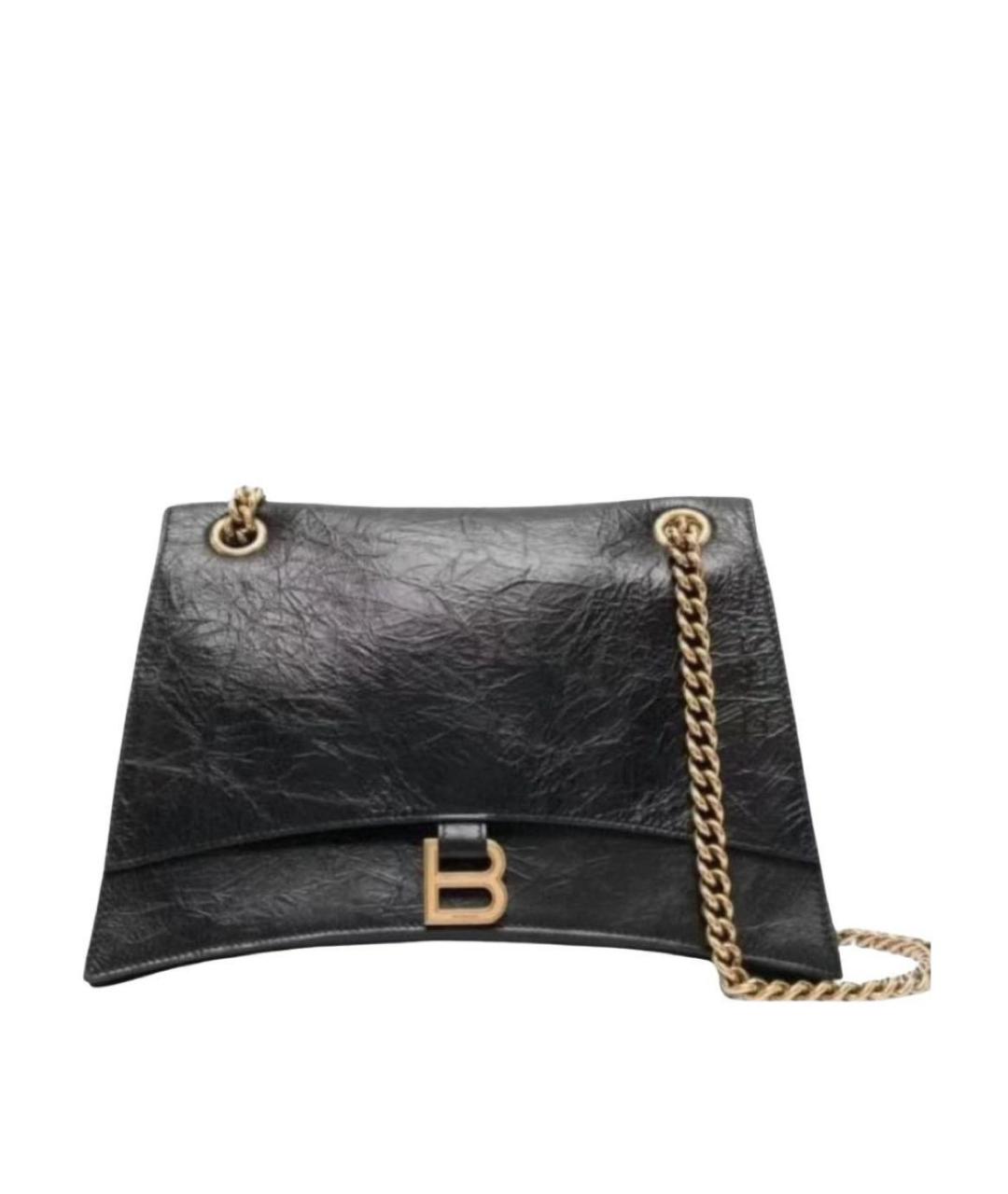 BALENCIAGA Черная кожаная сумка через плечо, фото 5