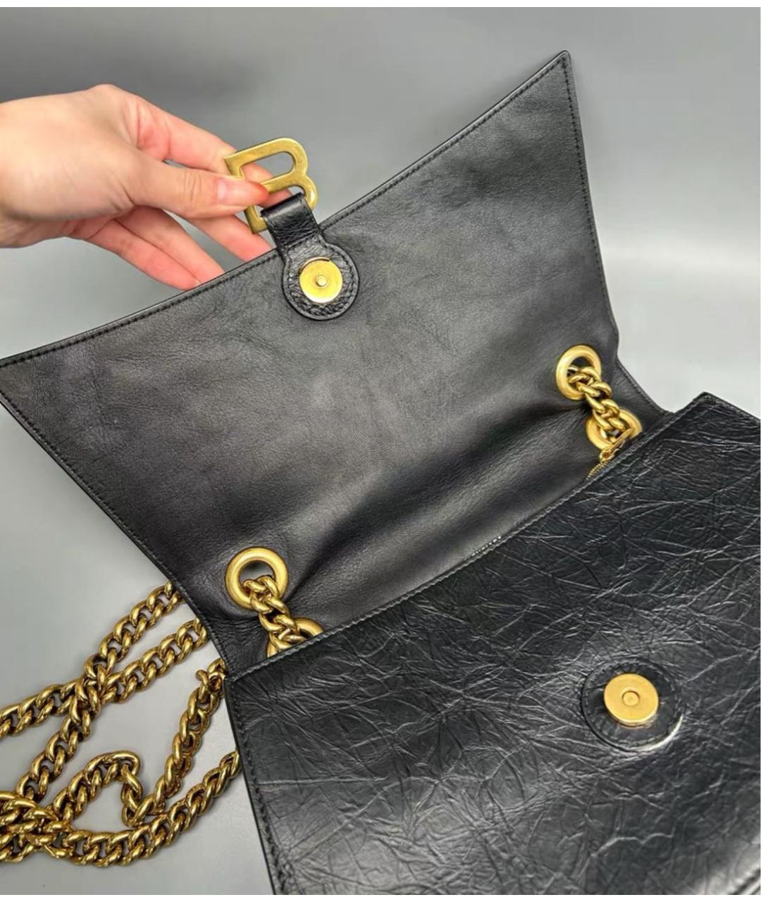 BALENCIAGA Черная кожаная сумка через плечо, фото 3