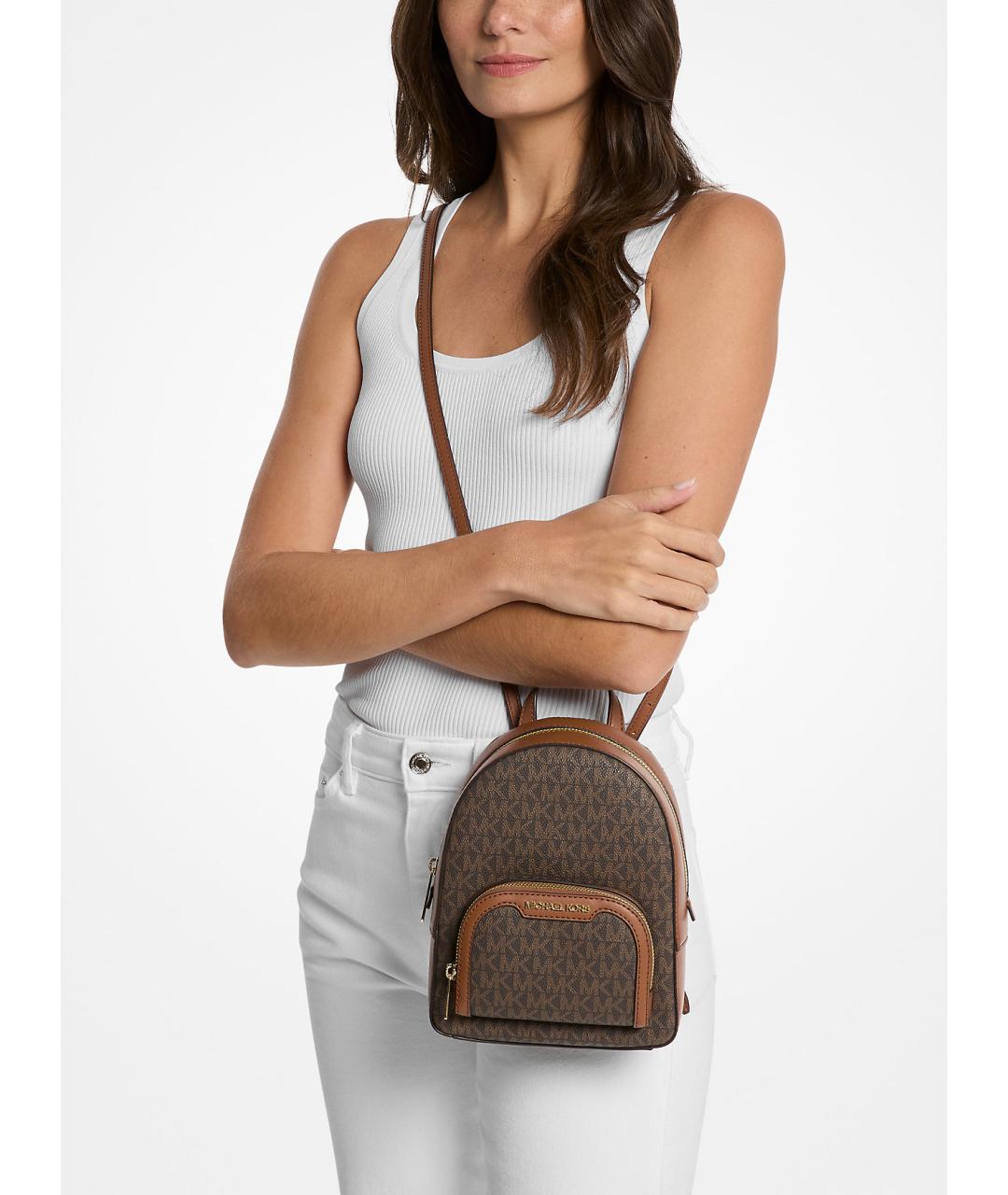 MICHAEL KORS Коричневый рюкзак из искусственной кожи, фото 4