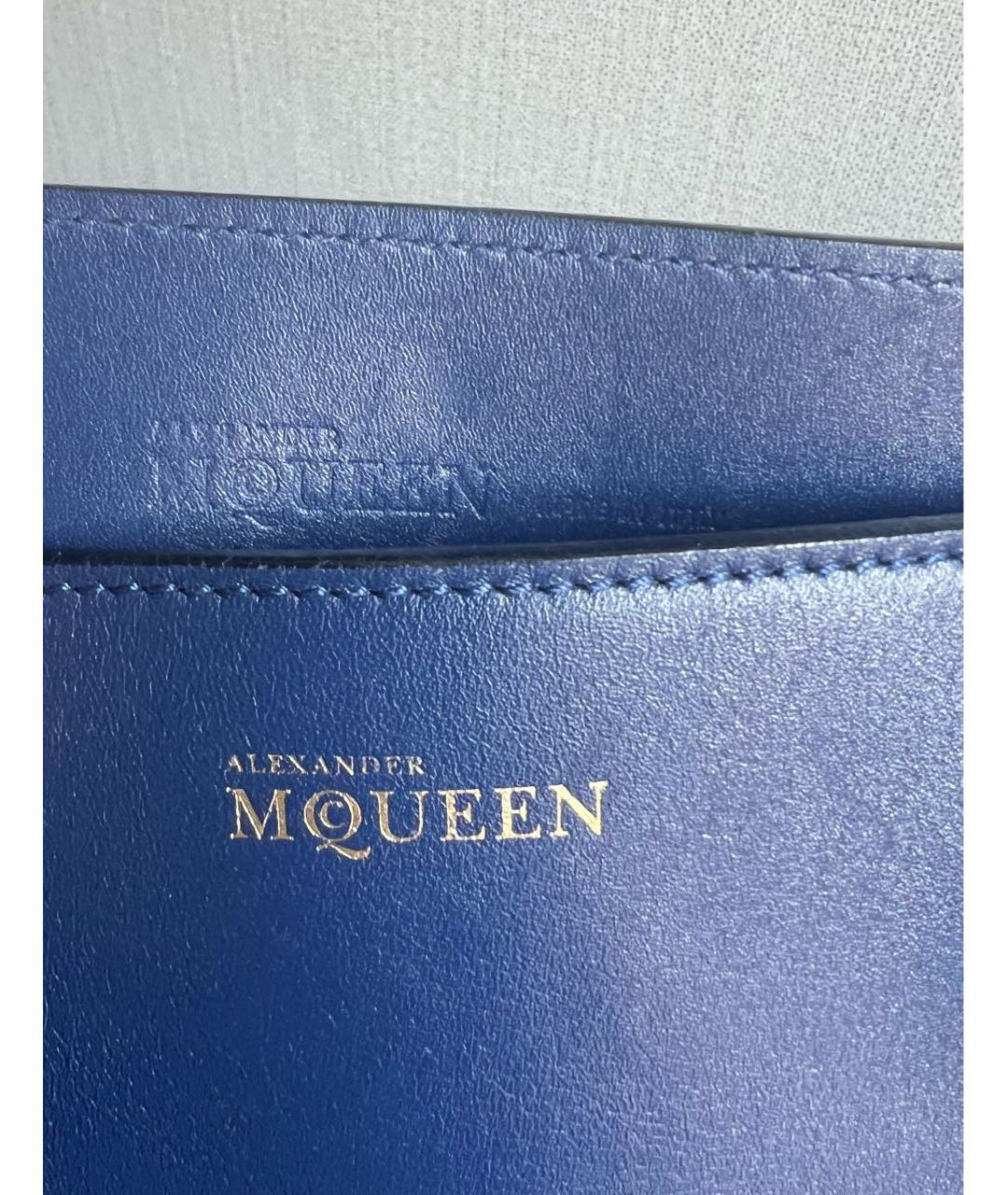 ALEXANDER MCQUEEN Синяя сумка тоут из экзотической кожи, фото 6