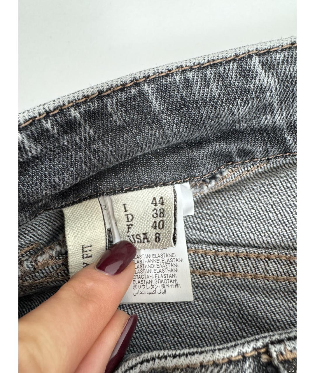 BRUNELLO CUCINELLI Серые хлопко-эластановые джинсы слим, фото 4