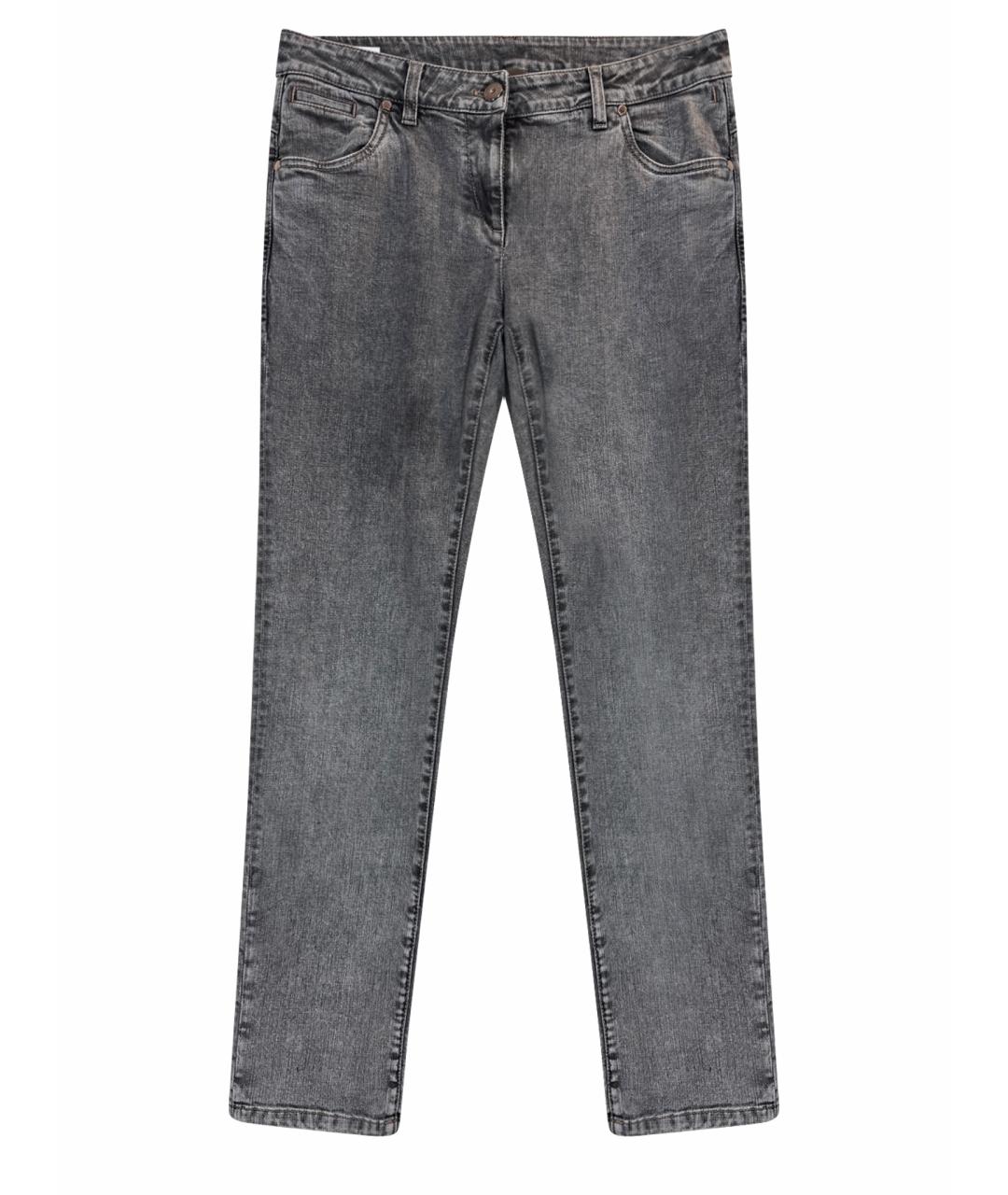 BRUNELLO CUCINELLI Серые хлопко-эластановые джинсы слим, фото 1