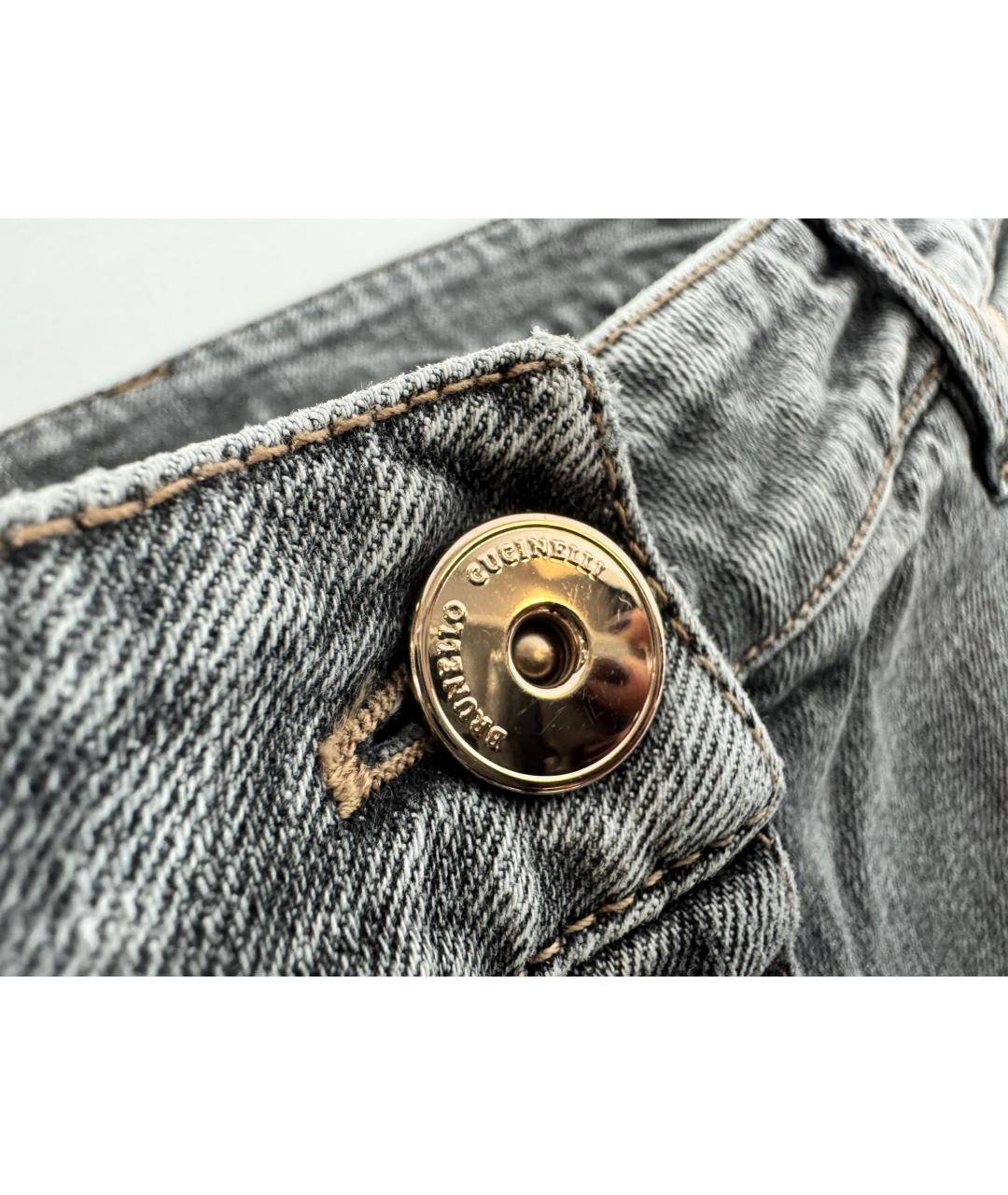 BRUNELLO CUCINELLI Серые хлопко-эластановые джинсы слим, фото 6