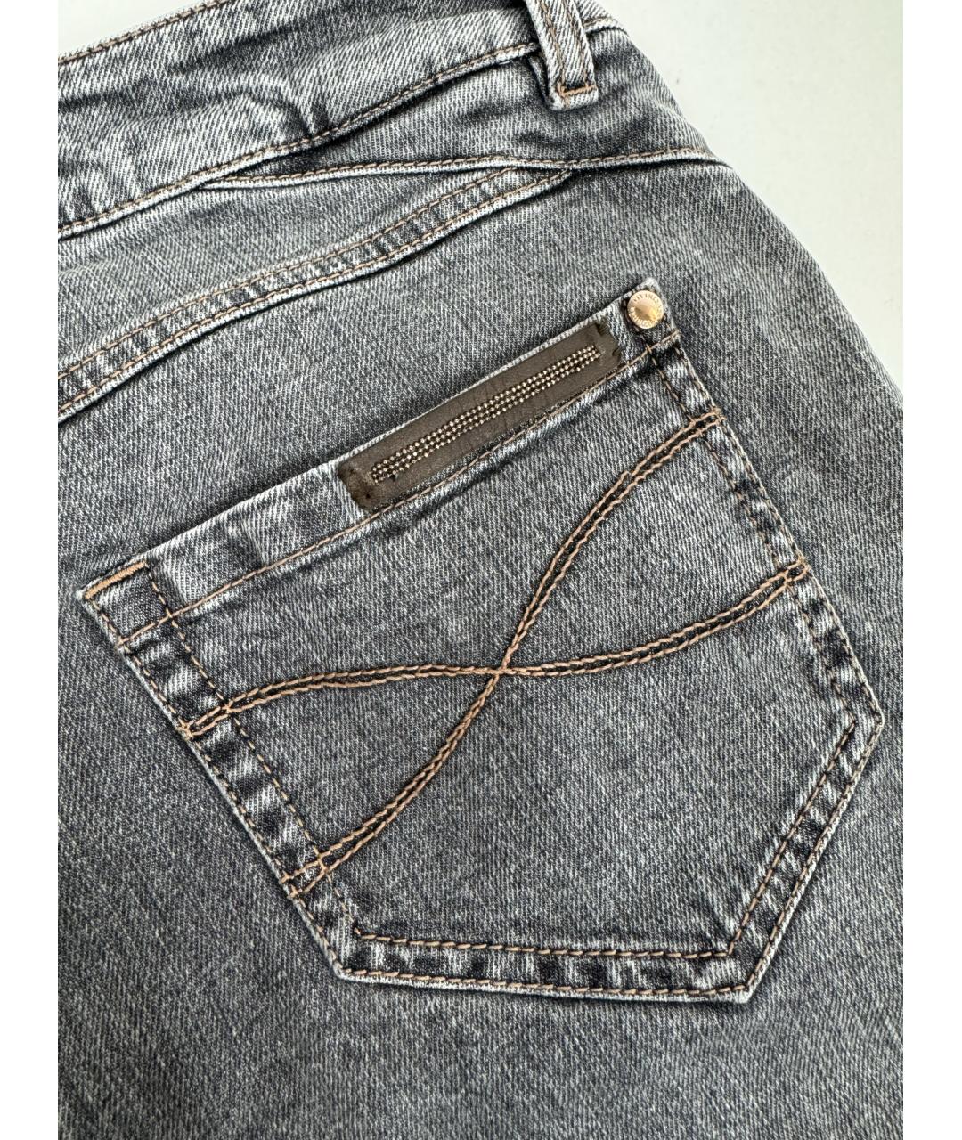 BRUNELLO CUCINELLI Серые хлопко-эластановые джинсы слим, фото 7