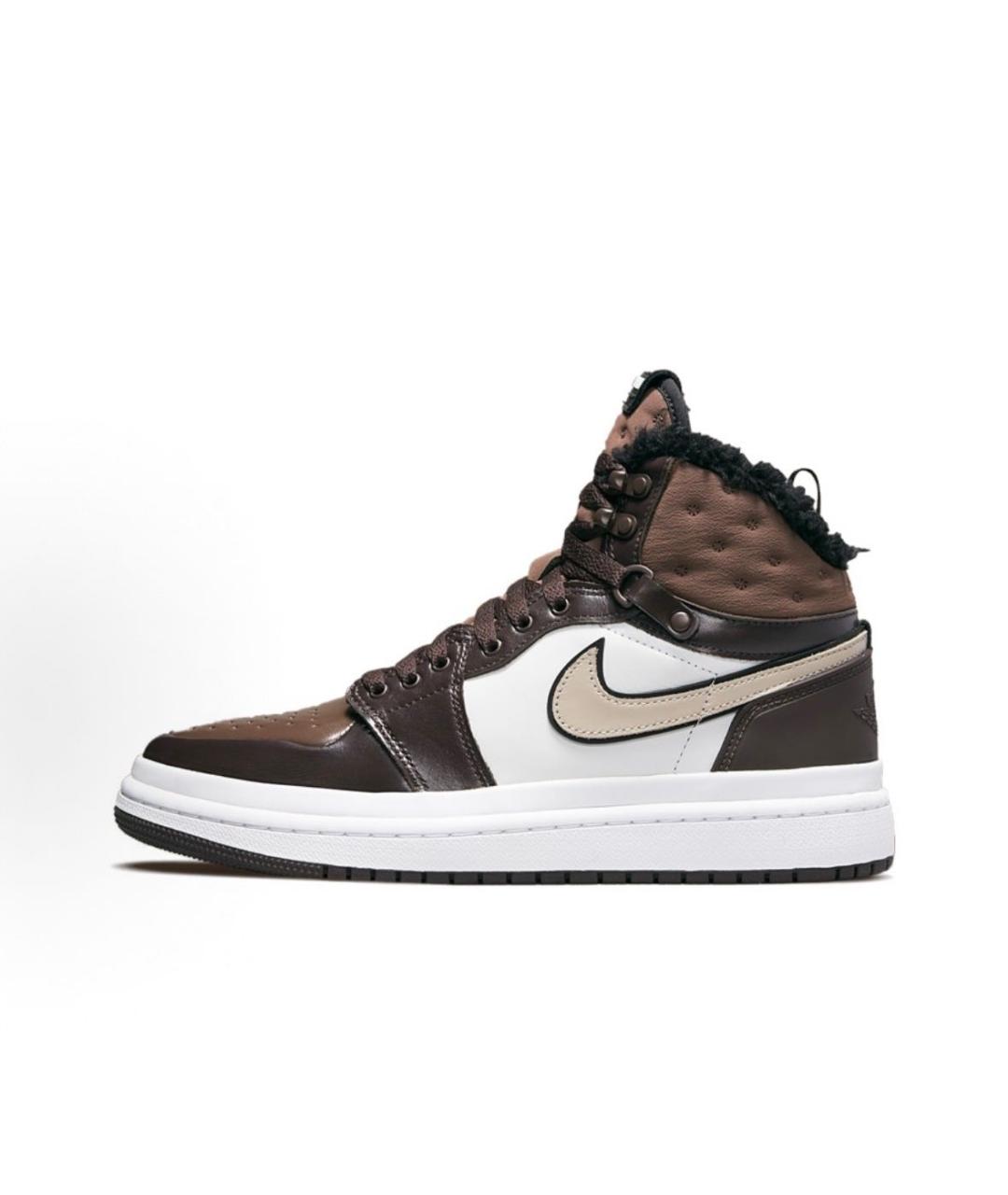 JORDAN Коричневые кожаные кроссовки, фото 3