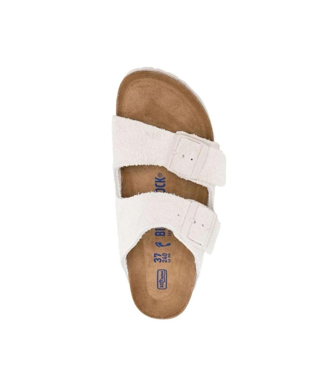 BIRKENSTOCK Белые замшевые шлепанцы, фото 4