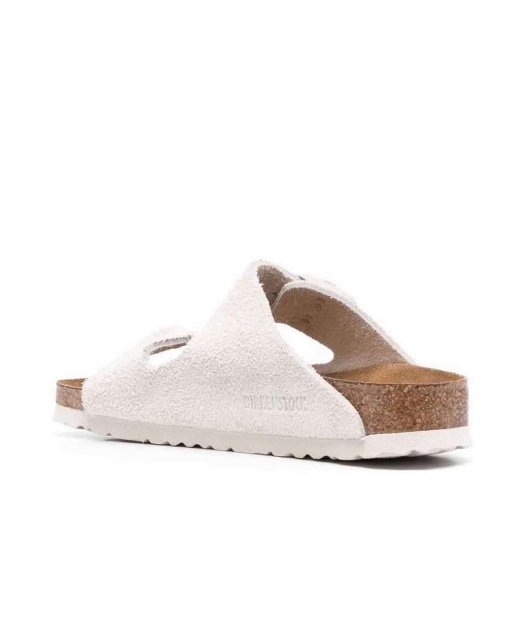 BIRKENSTOCK Белые замшевые шлепанцы, фото 3