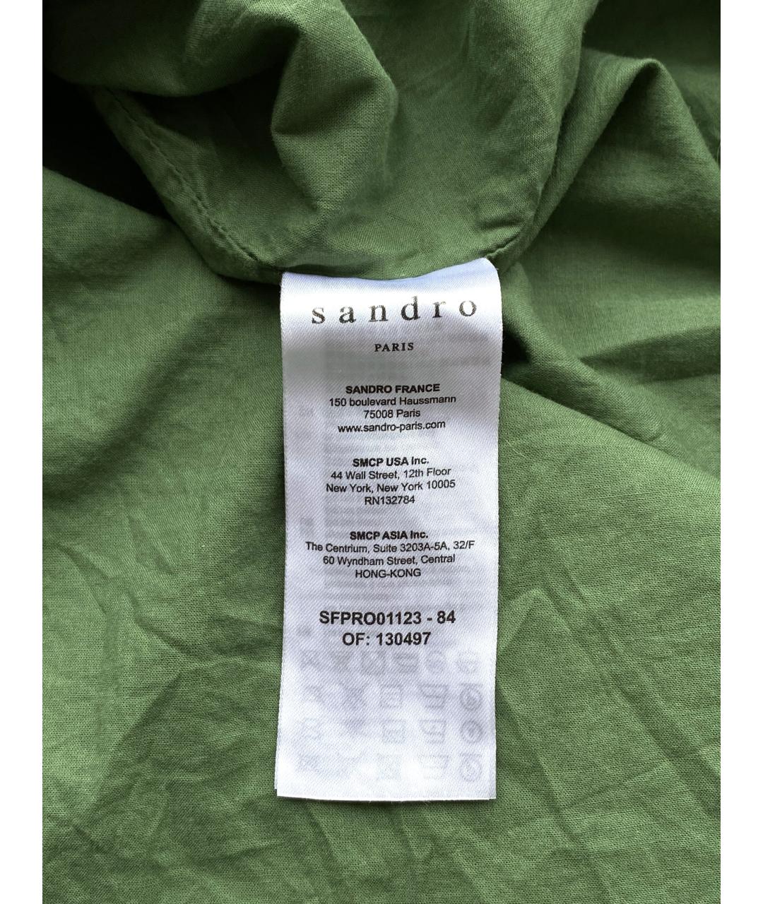 SANDRO Зеленые хлопковое повседневное платье, фото 9