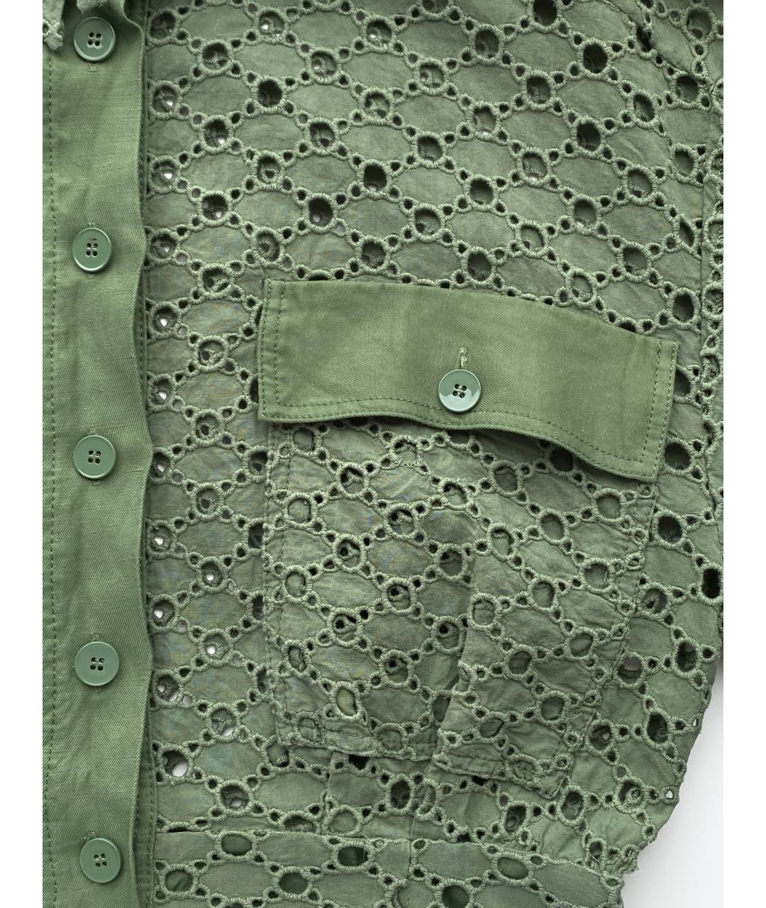 SANDRO Зеленые хлопковое повседневное платье, фото 5