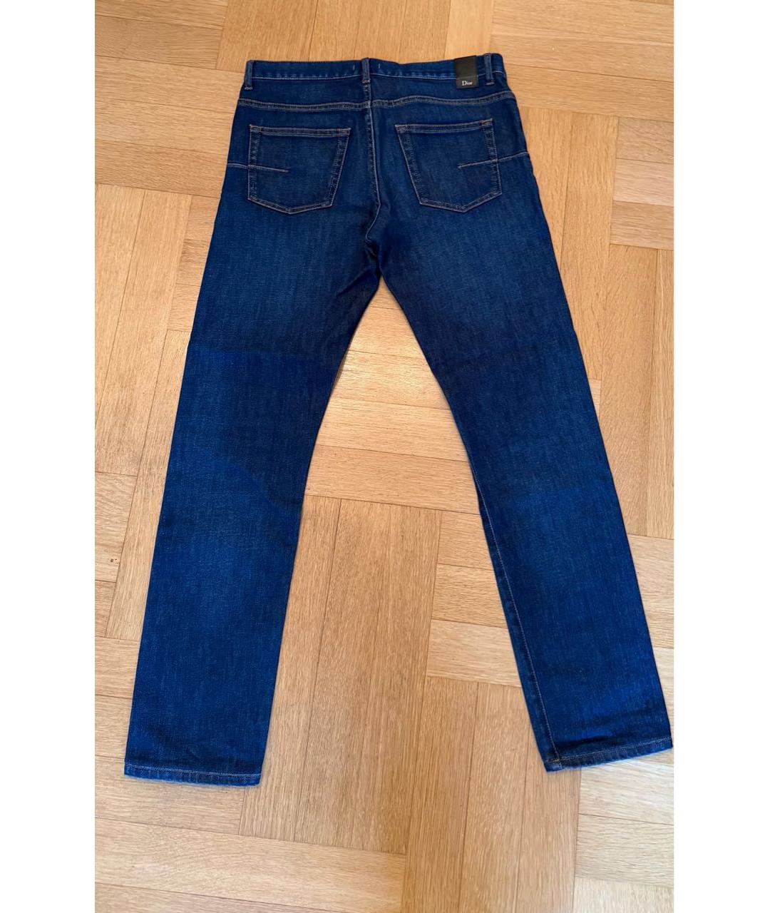 DIOR HOMME Темно-синие хлопко-эластановые джинсы скинни, фото 2