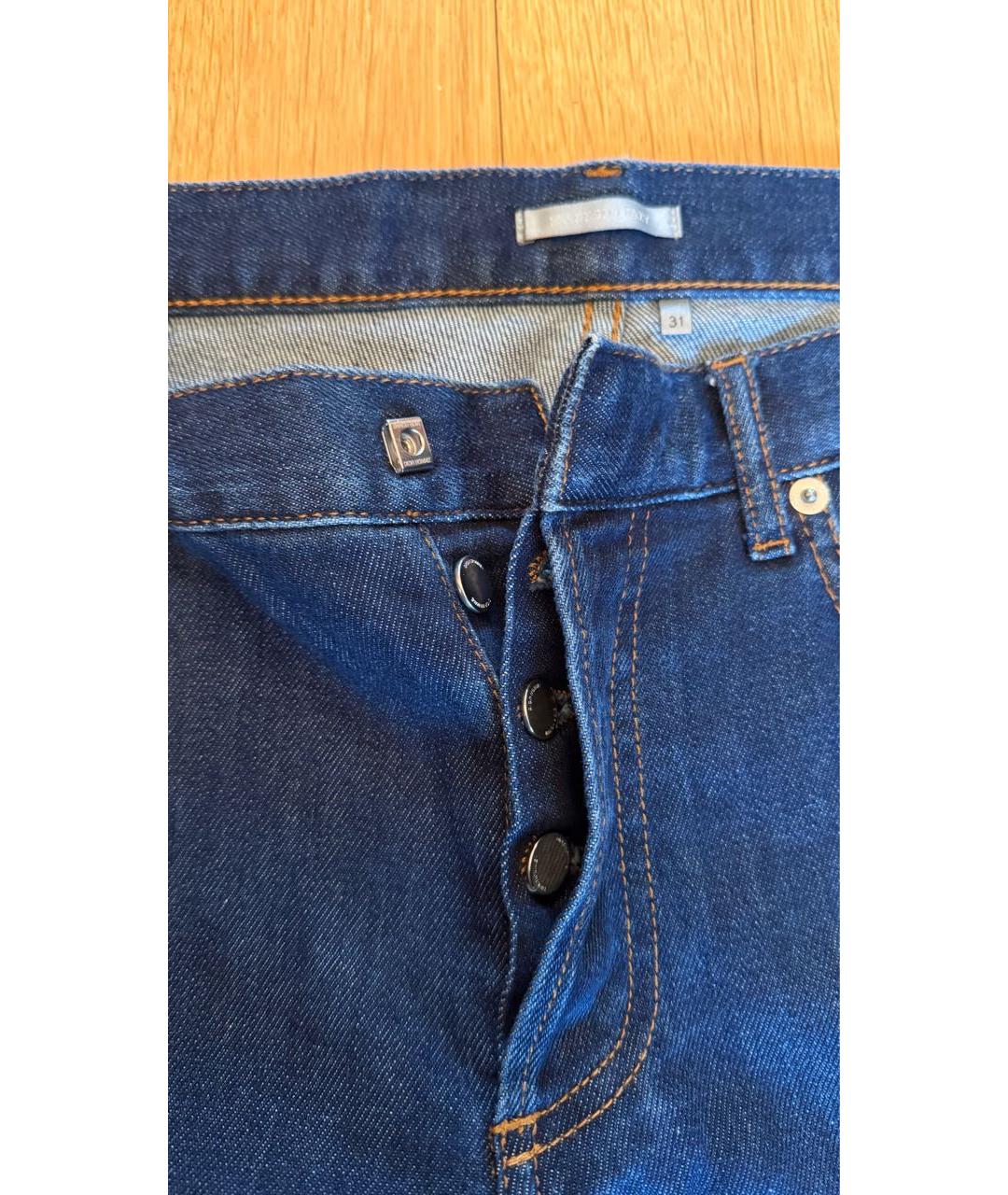 DIOR HOMME Темно-синие хлопко-эластановые джинсы скинни, фото 6