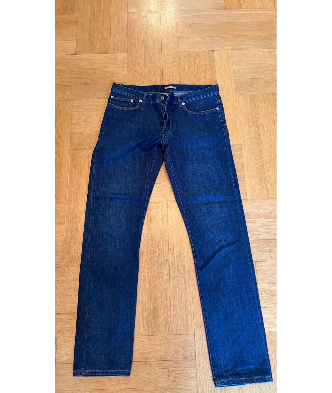 DIOR HOMME Темно-синие хлопко-эластановые джинсы скинни, фото 7