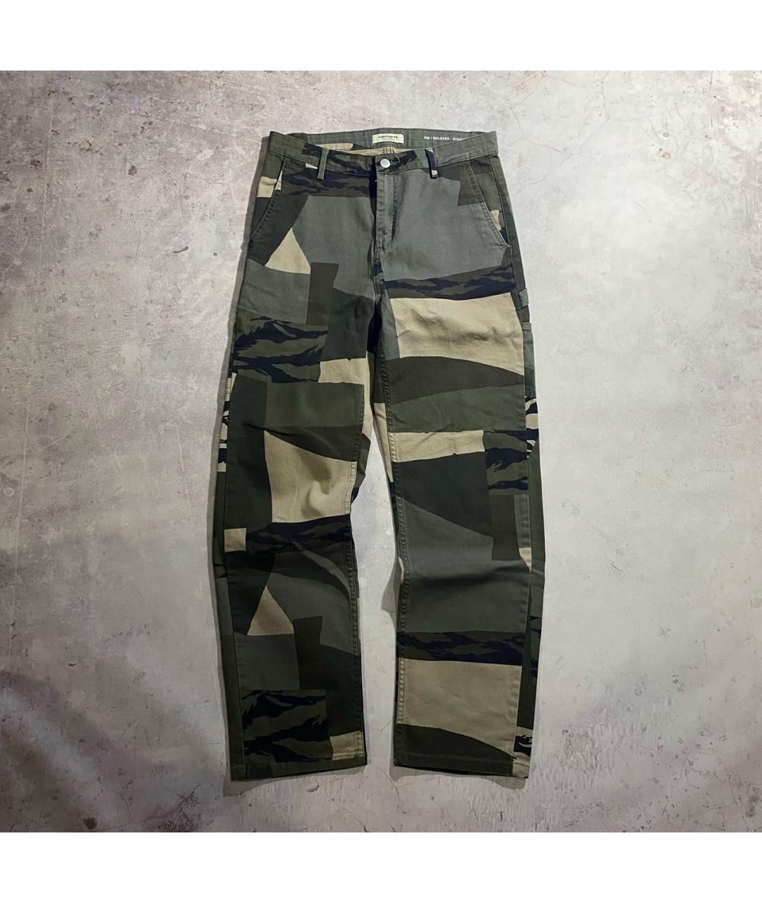 CARHARTT WIP Зеленые хлопковые брюки широкие, фото 2