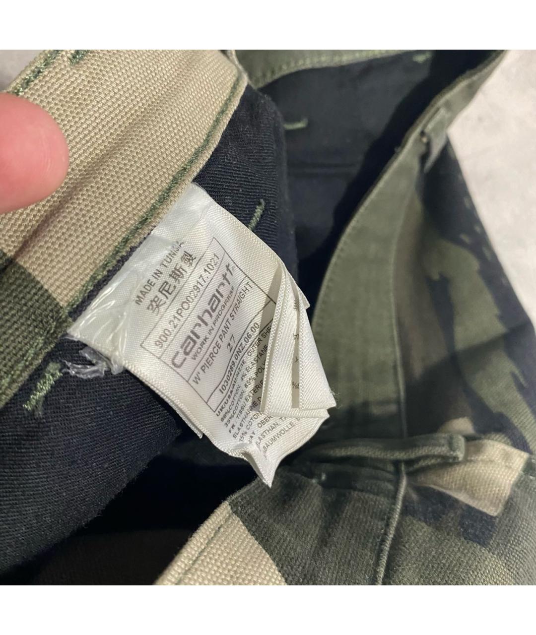 CARHARTT WIP Зеленые хлопковые брюки широкие, фото 6