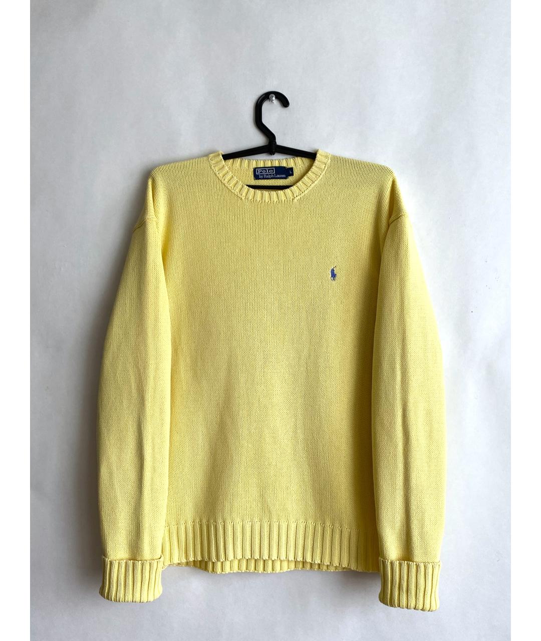 POLO RALPH LAUREN Желтый хлопковый джемпер / свитер, фото 8