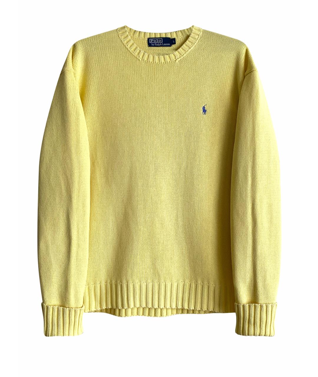 POLO RALPH LAUREN Желтый хлопковый джемпер / свитер, фото 1