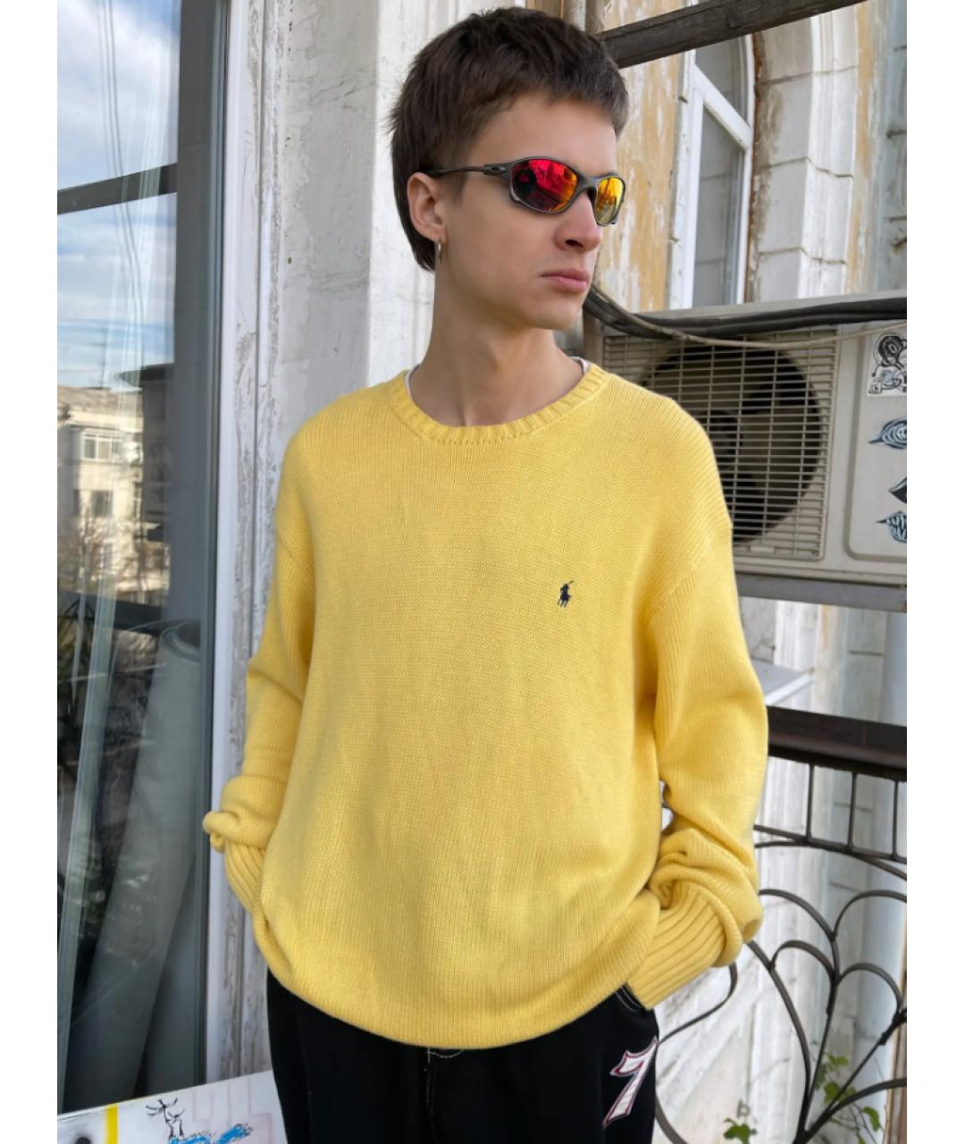 POLO RALPH LAUREN Желтый хлопковый джемпер / свитер, фото 7