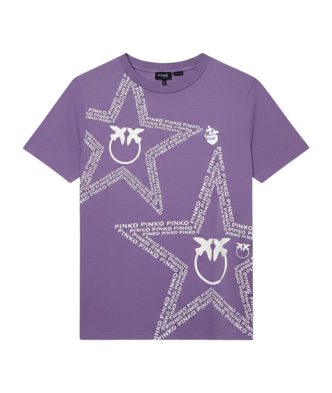 PINKO Фиолетовая хлопковая футболка, фото 1