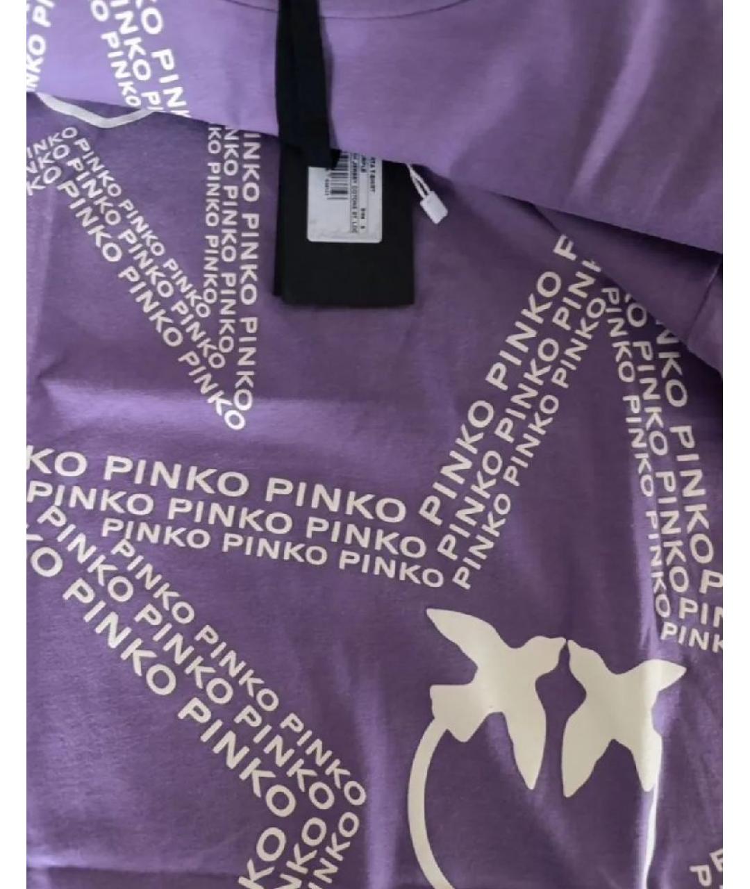 PINKO Фиолетовая хлопковая футболка, фото 3