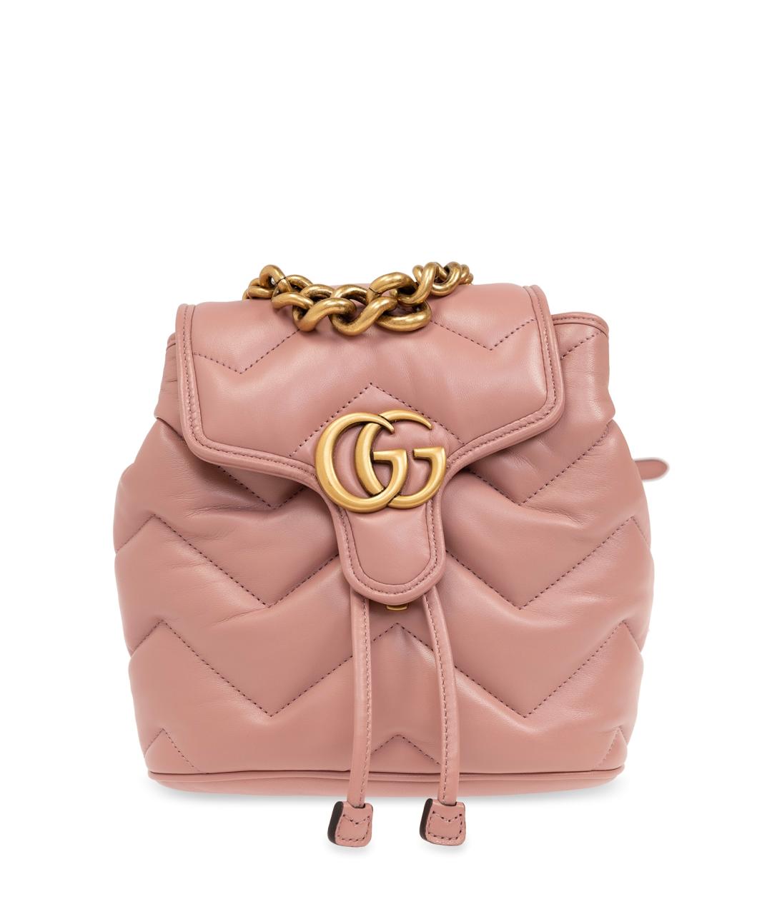 GUCCI Розовый кожаный рюкзак, фото 1