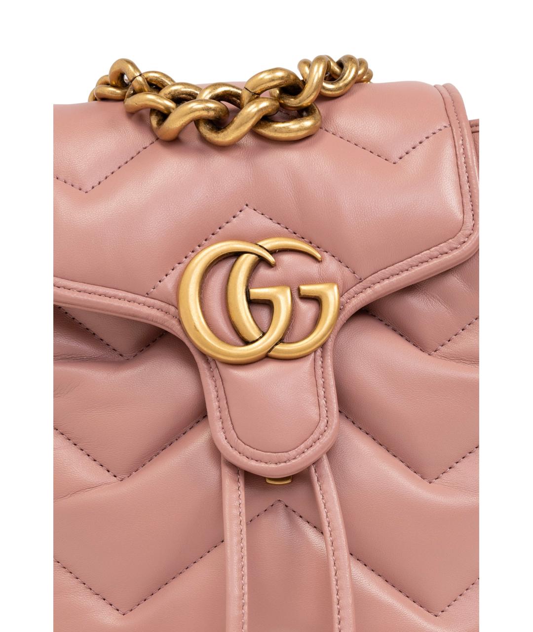 GUCCI Розовый кожаный рюкзак, фото 6