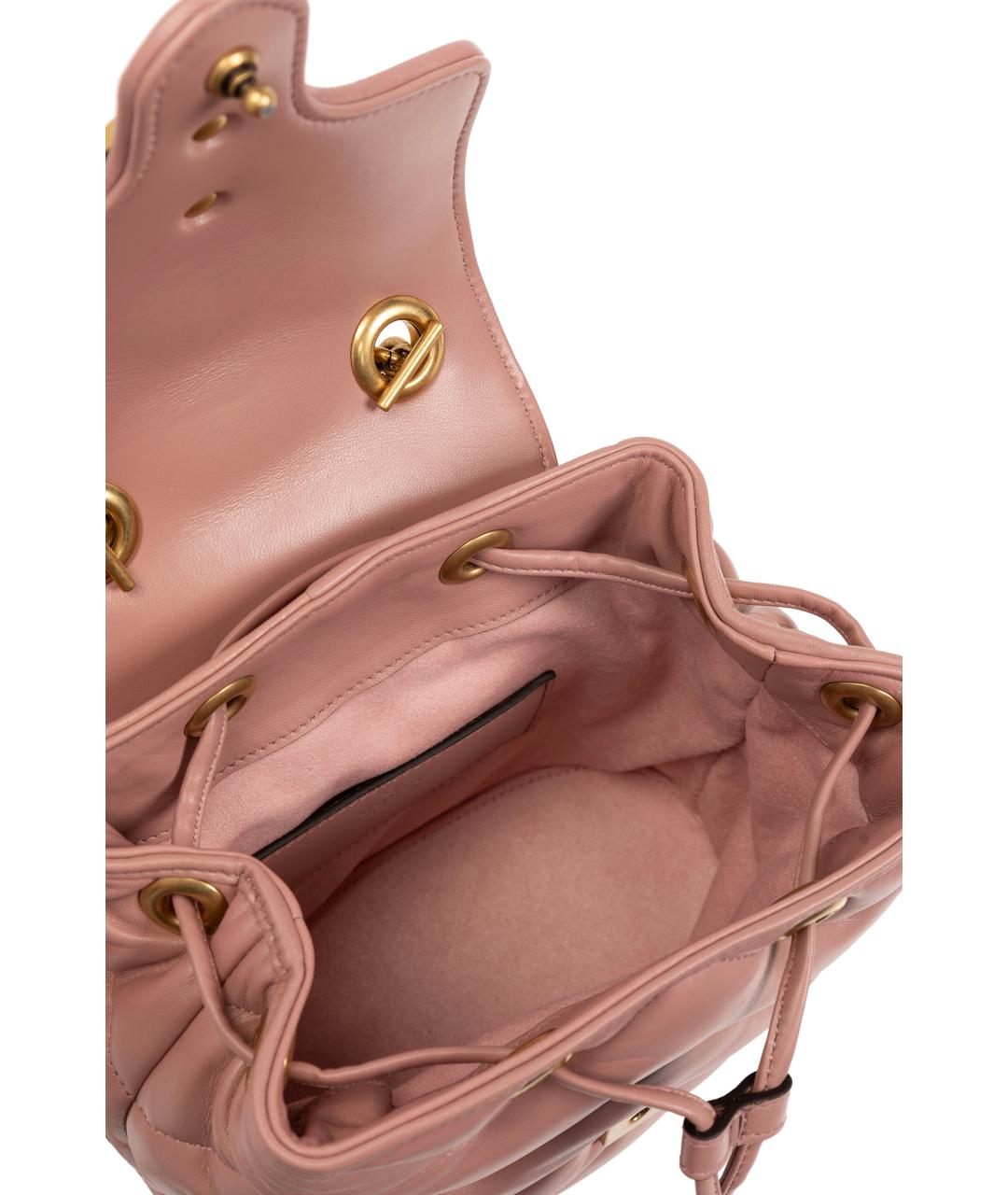 GUCCI Розовый кожаный рюкзак, фото 5