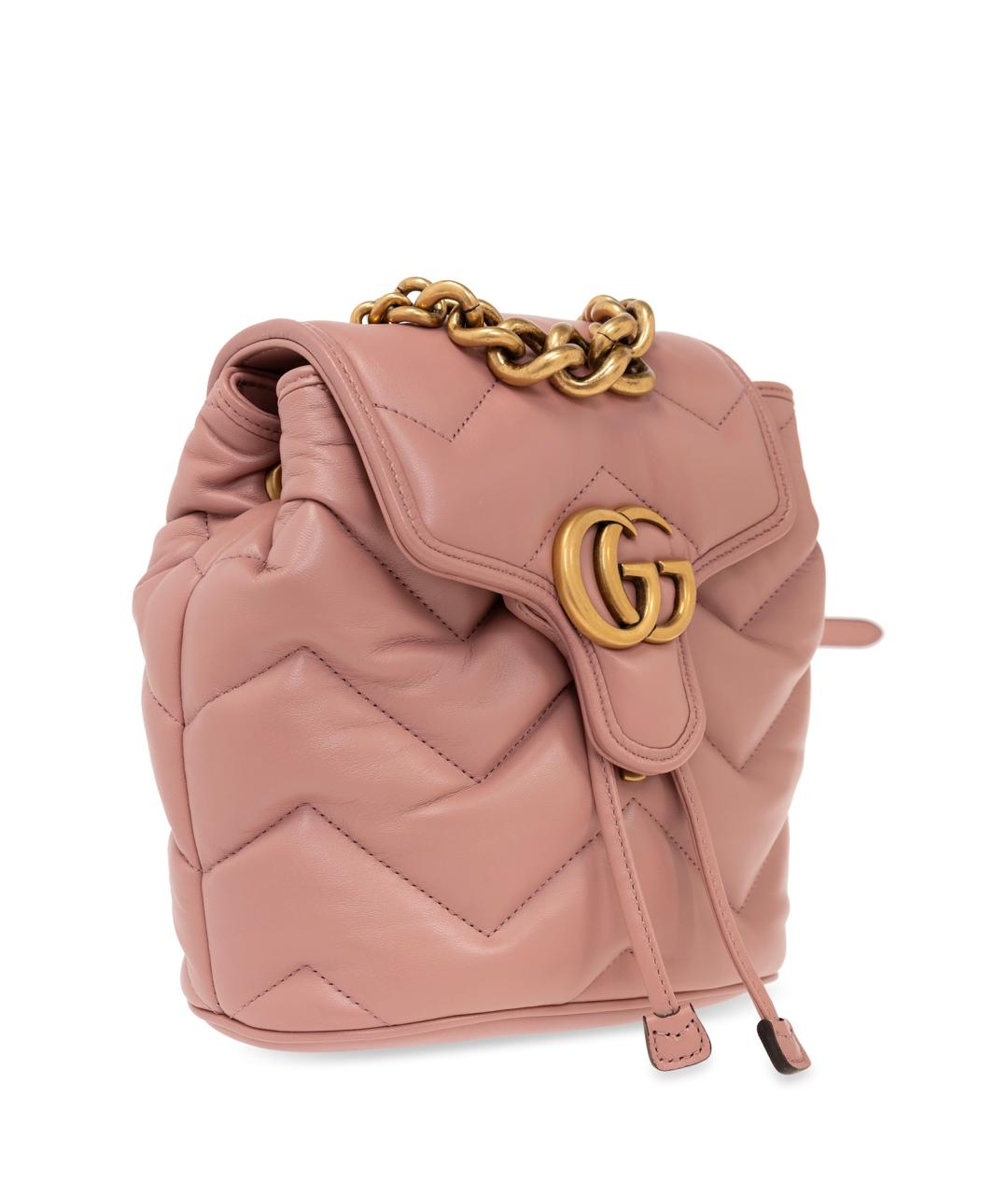 GUCCI Розовый кожаный рюкзак, фото 3