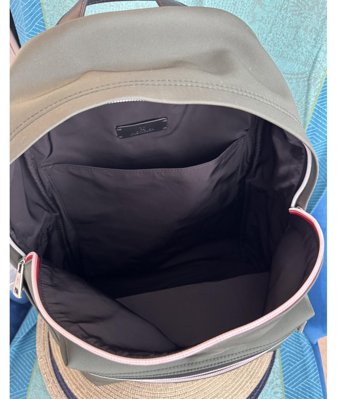 MONCLER Хаки синтетический рюкзак, фото 4