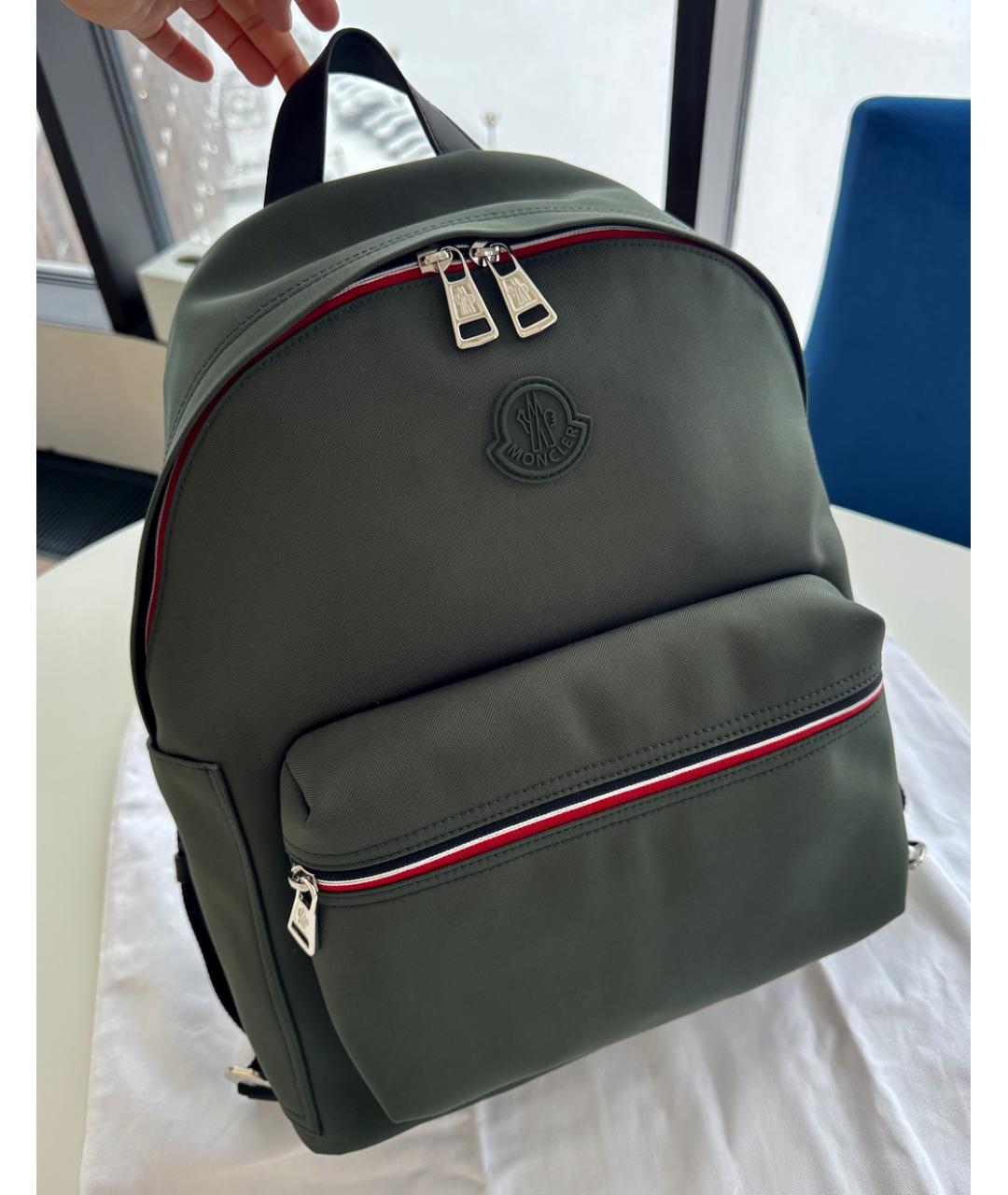 MONCLER Хаки синтетический рюкзак, фото 10