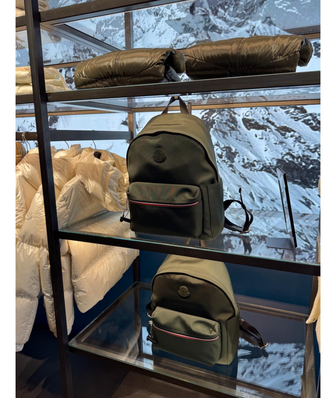 MONCLER Хаки синтетический рюкзак, фото 6