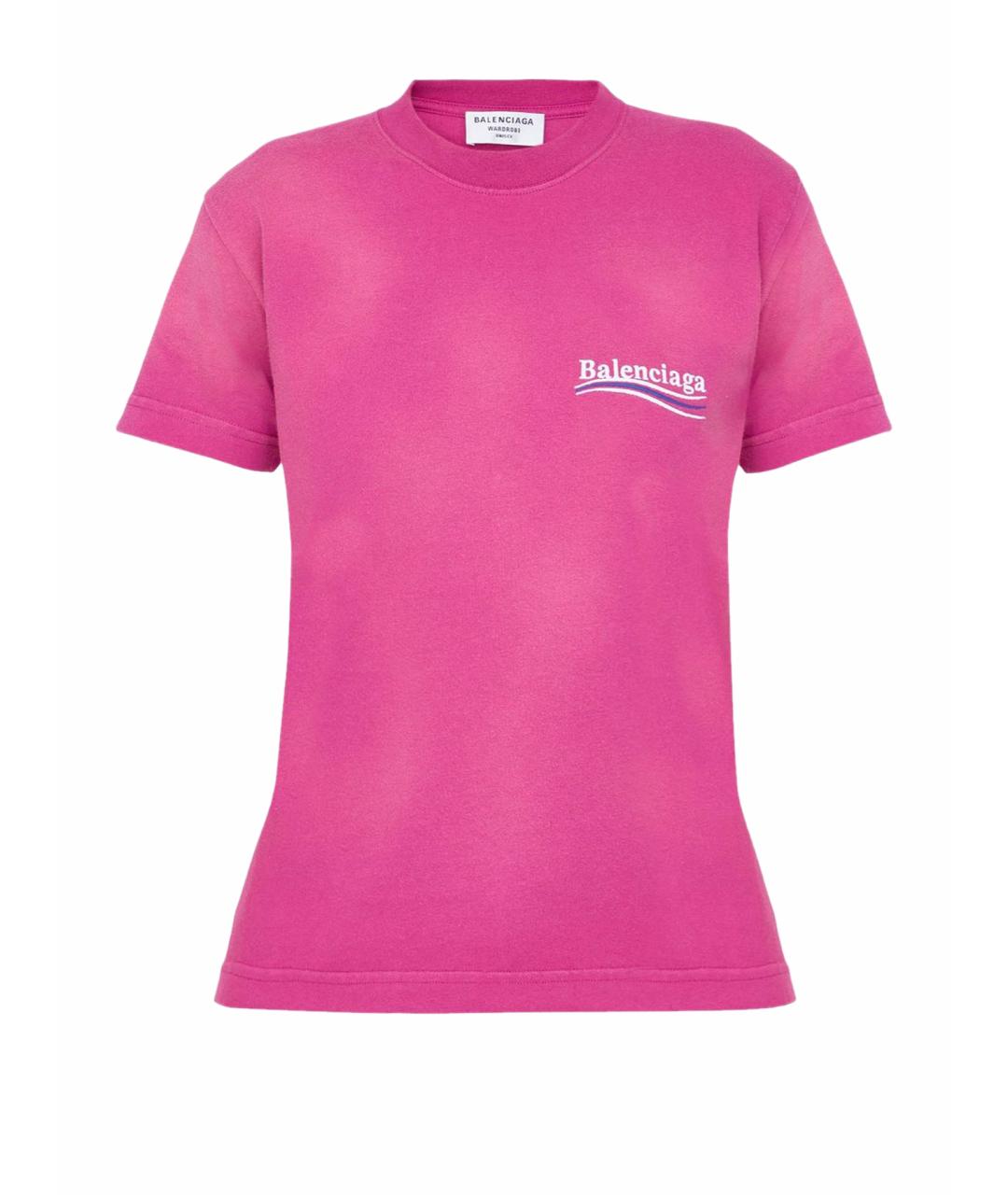 BALENCIAGA Фуксия хлопковая футболка, фото 10