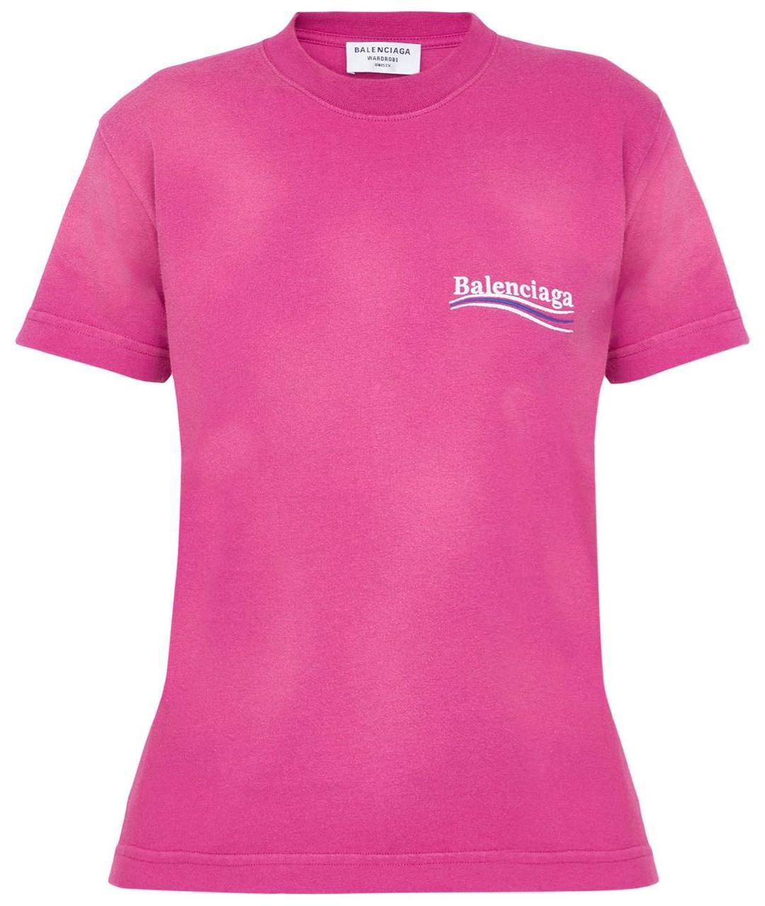 BALENCIAGA Фуксия хлопковая футболка, фото 9