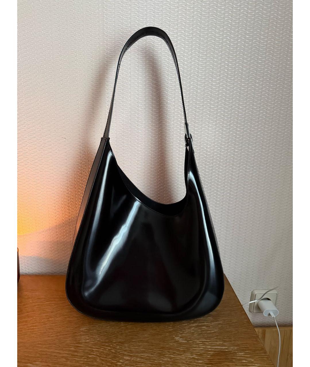 COCCINELLE Черная сумка через плечо из лакированной кожи, фото 3