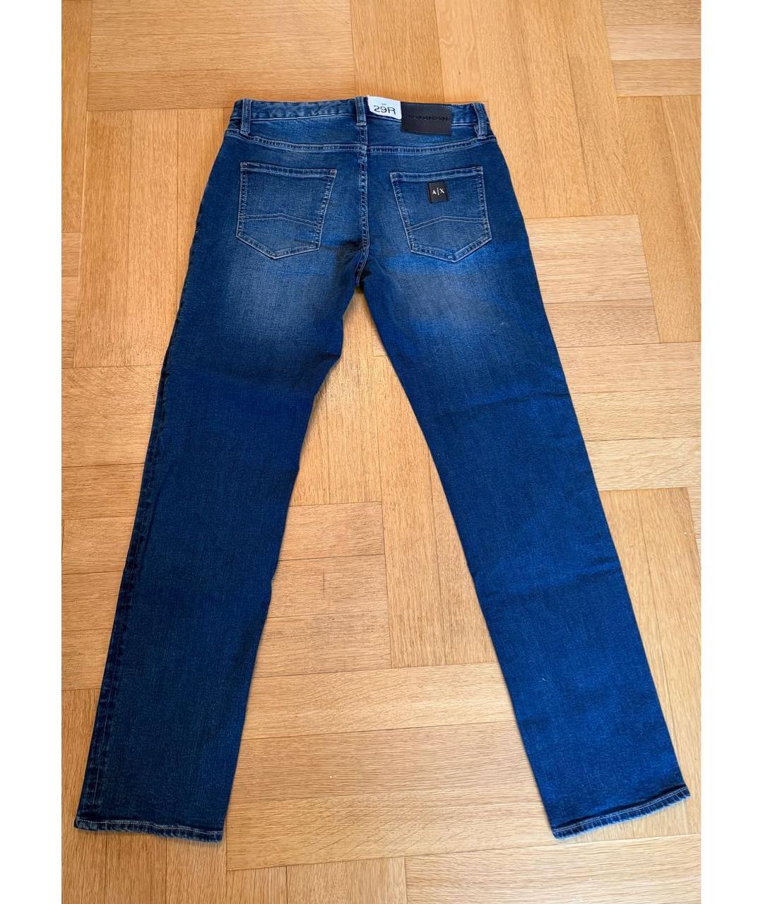 ARMANI EXCHANGE Синие хлопко-эластановые джинсы скинни, фото 2