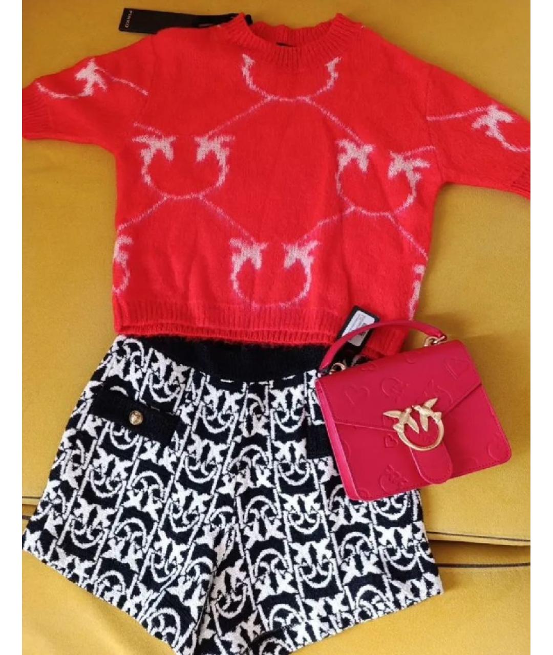 PINKO Красная кожаная сумка через плечо, фото 5