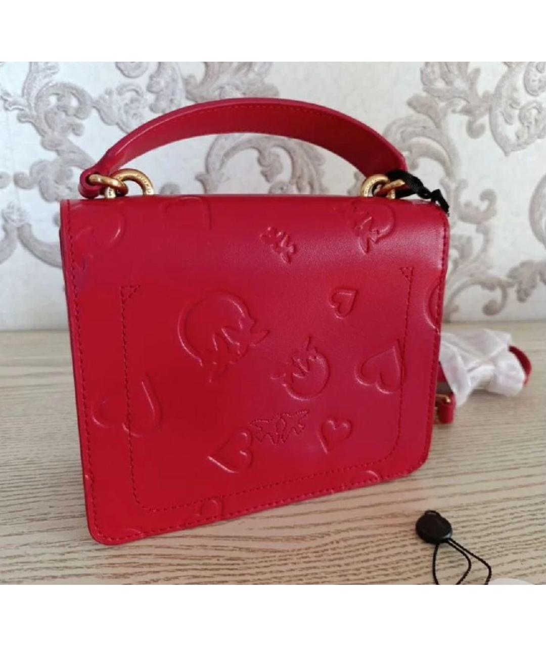 PINKO Красная кожаная сумка через плечо, фото 3